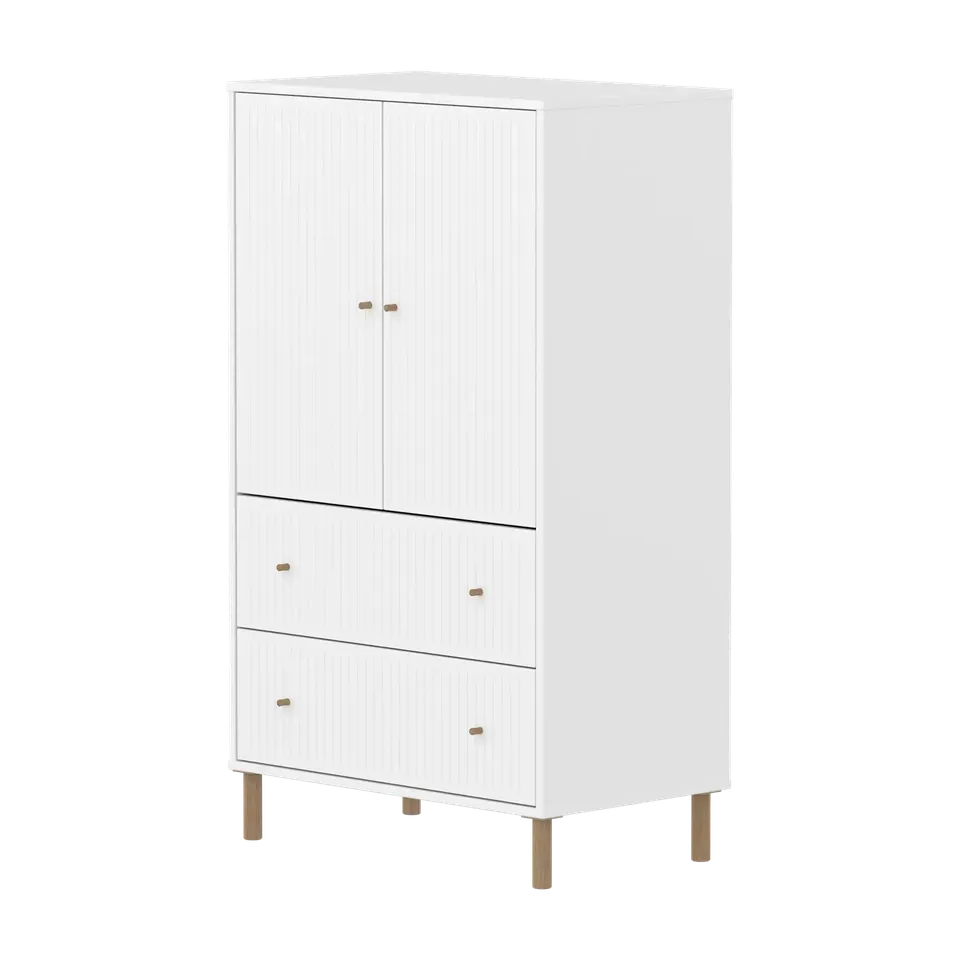 flexa-saga-schrank-2-t-ren-2-schubladen-rillen-eiche-wei image 1