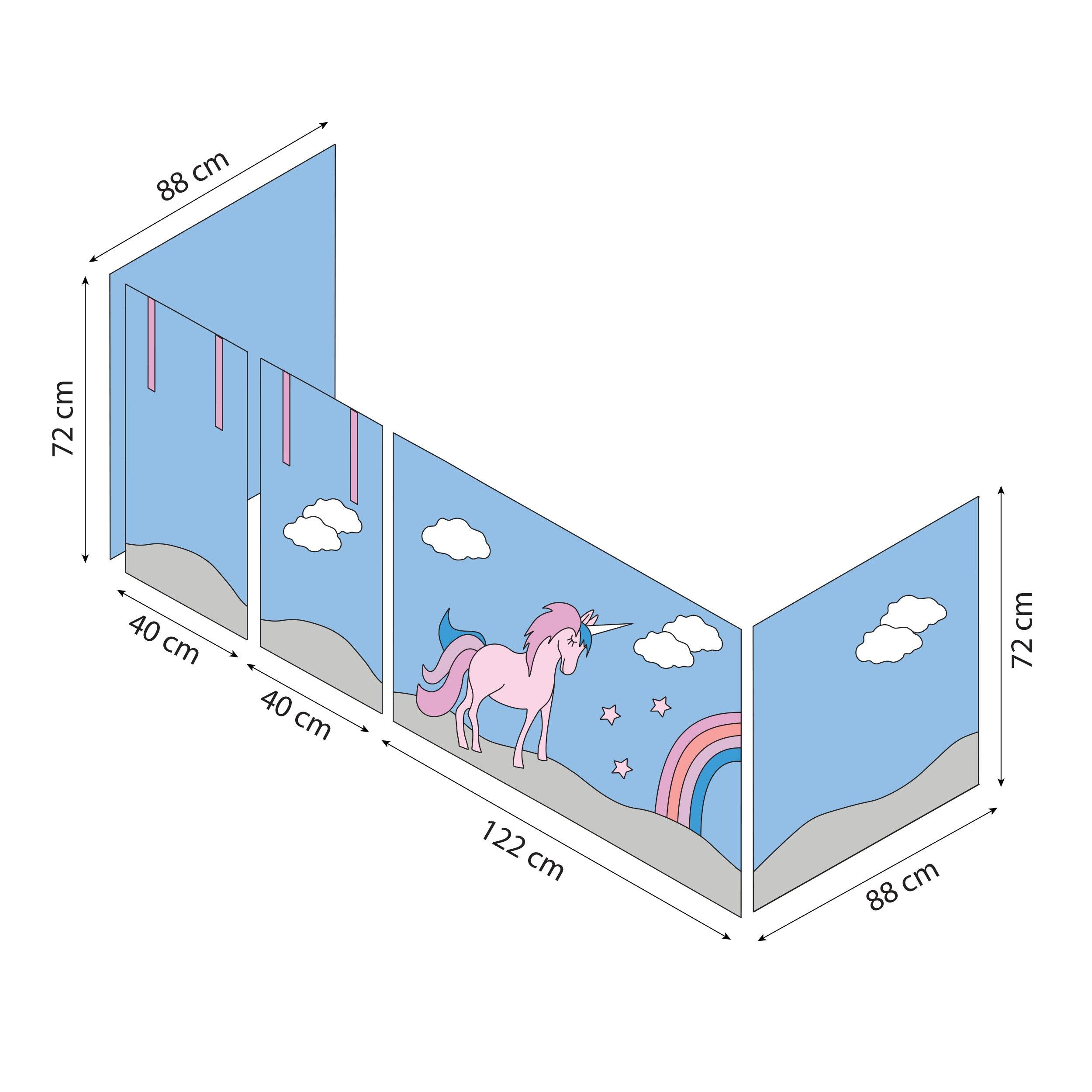 hoppekids-eco-dream-halbhochbett-mit-unicorn-bettvorhang image 8