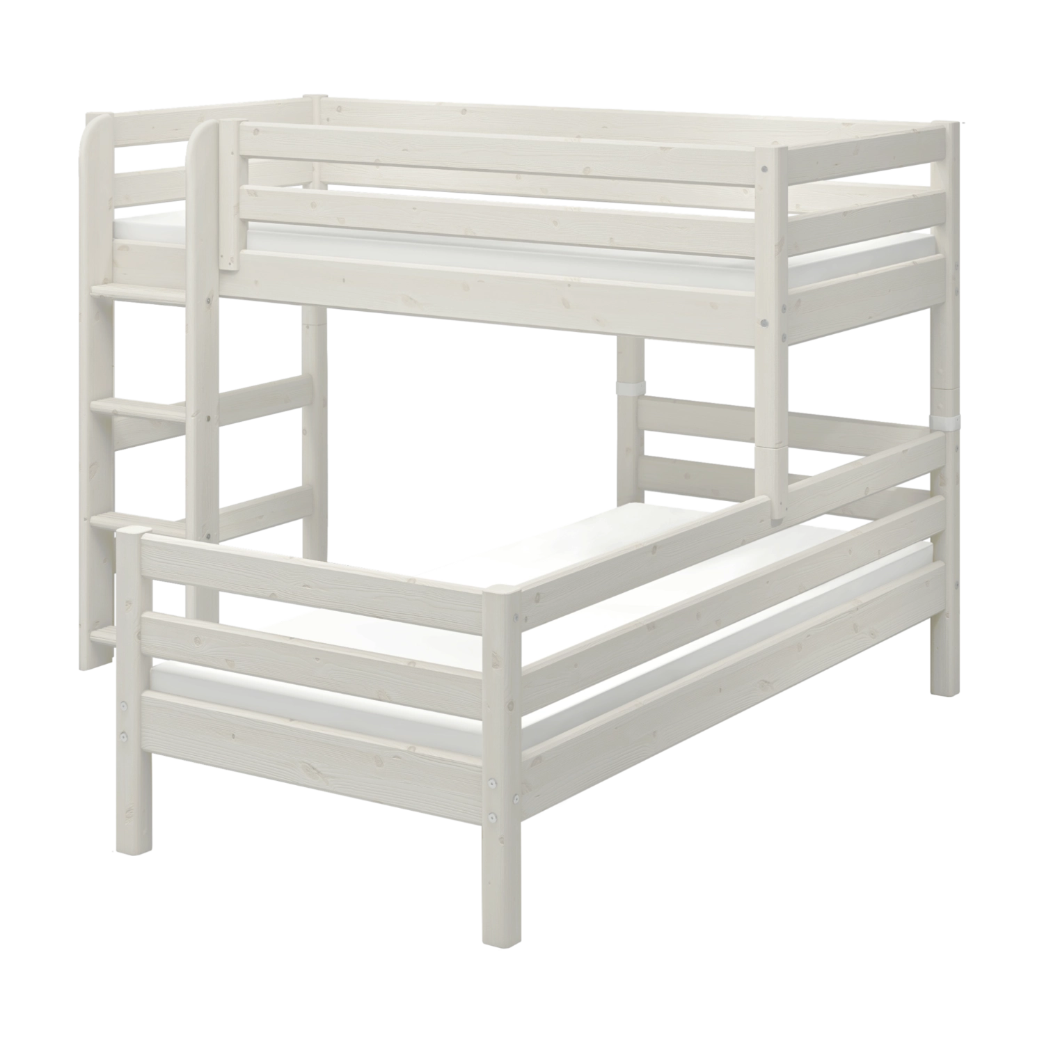 flexa-classic-etagenbett-143-cm-90x200-cm-wei-mit-leiter-und-absturzsicherung image 1