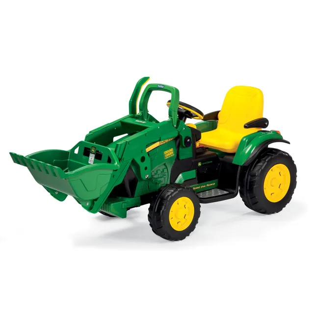 peg-perego-john-deere-ground-loader-baggerlader-12v-gelb-gr-n image 1