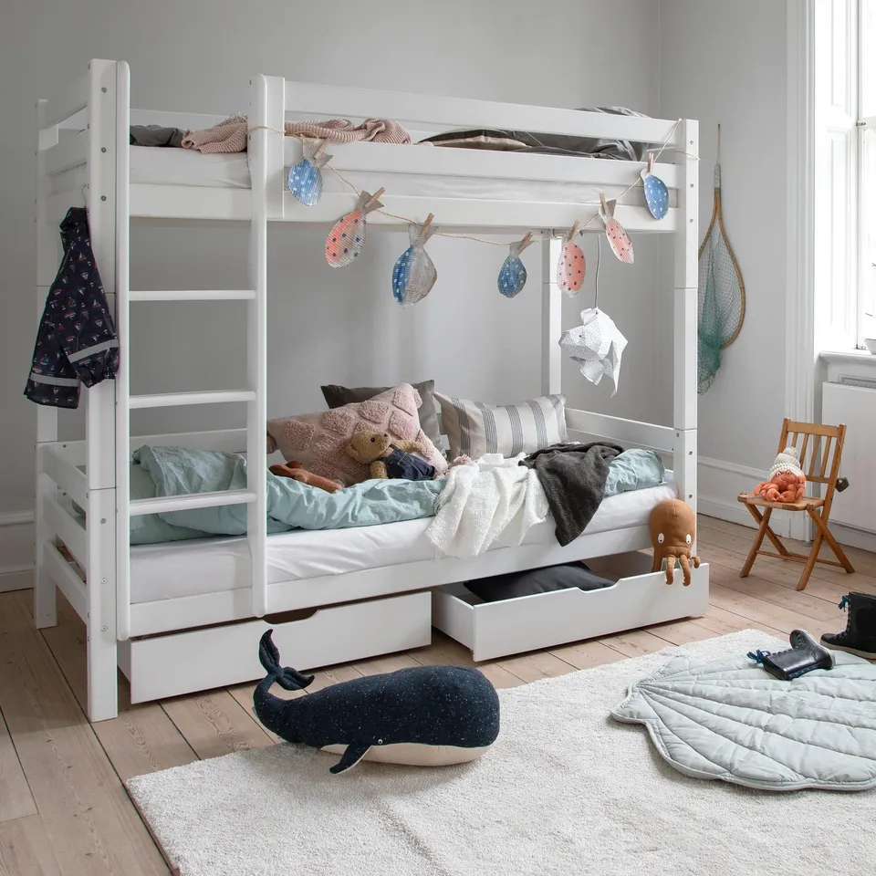 hoppekids-eco-luxury-hohes-etagenbett-90x200-bettpaket-mit-schubladenset image 1