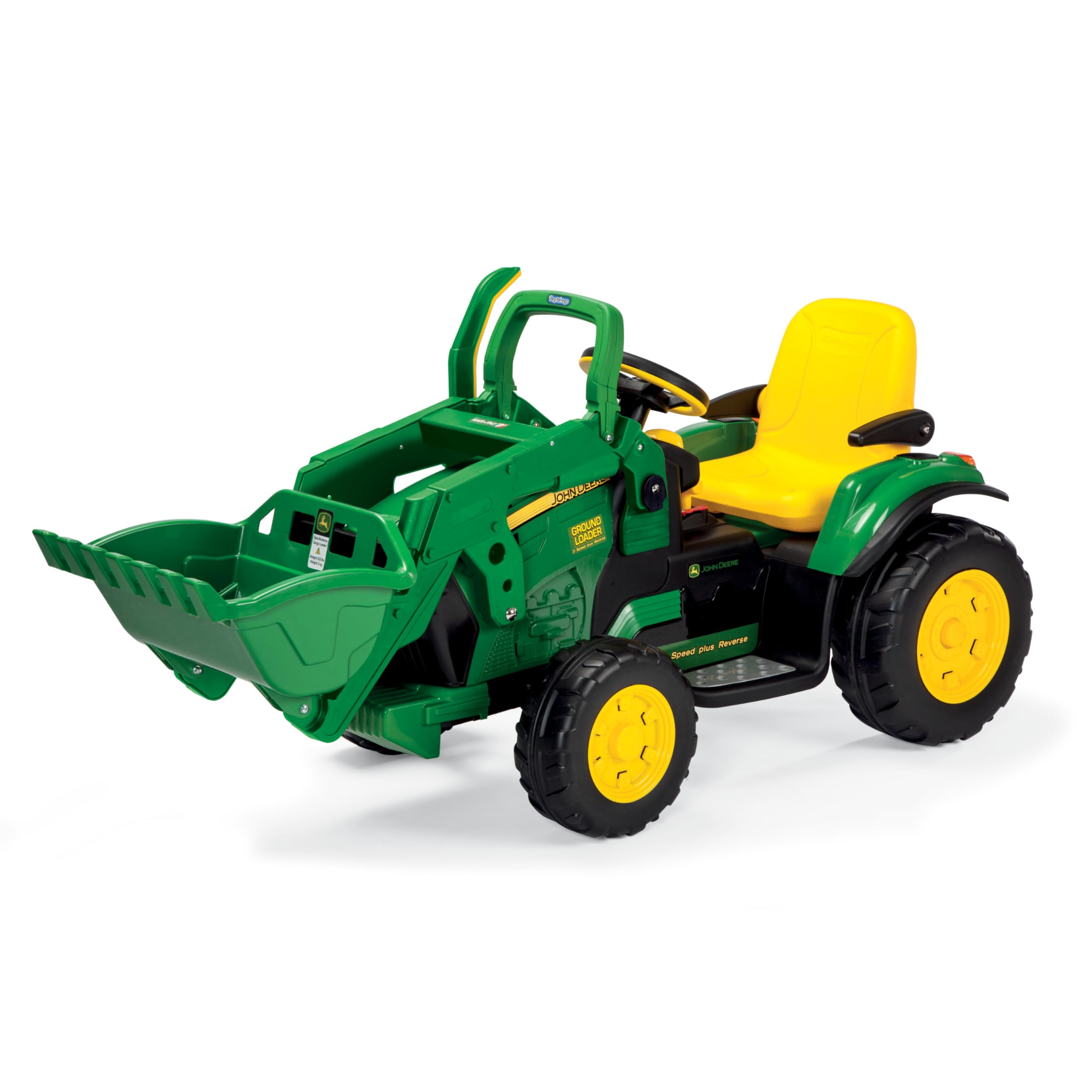 peg-perego-john-deere-ground-loader-baggerlader-12v-gelb-gr-n image 1