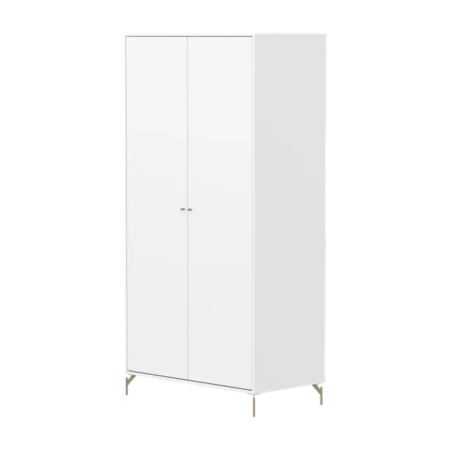 flexa-saga-kleiderschrank-2-t-ren-oat-metallf-e-griffe-wei image 1