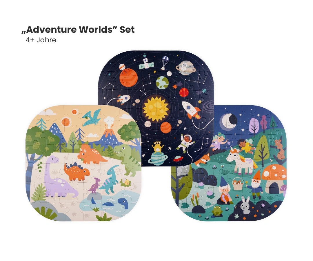funzy-spieltisch-puzzle-set-adventure-worlds-3-puzzle-36-48-64-teile-53-6-x-53-6 image 1