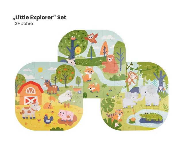 funzy-spieltisch-puzzle-set-little-explorer-3-puzzle-16-24-36-teile-53-6-x-53-6- image 1