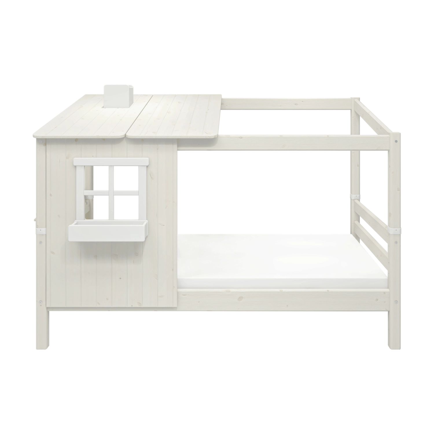 flexa-classic-spielbett-mit-1-2-haus-und-leiter-90x200-cm-wei image 7