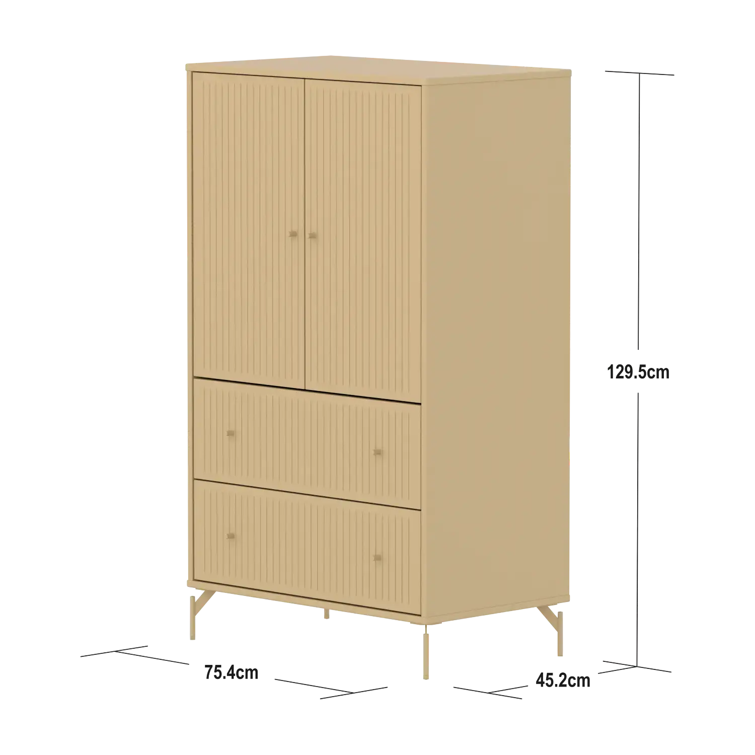 flexa-saga-schrank-2-t-ren-2-schubladen-mit-rillen-metallf-e-oat image 4