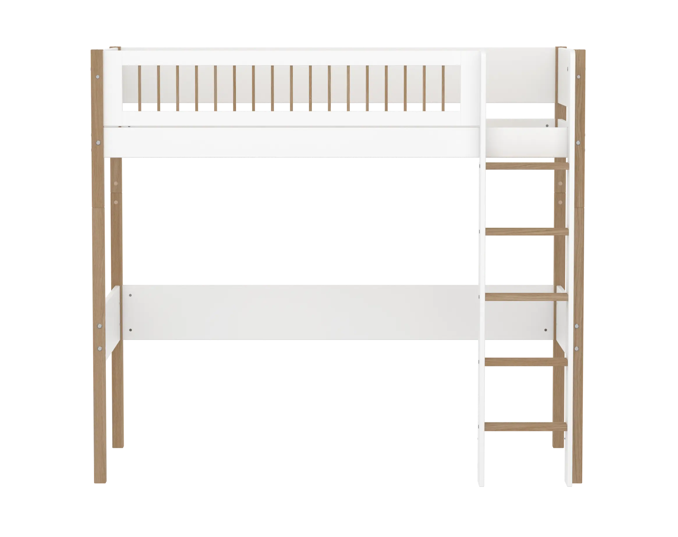 flexa-nor-hochbett-184-cm-mit-leiter-und-absturzsicherung-90x200-cm-wei-eiche image 2