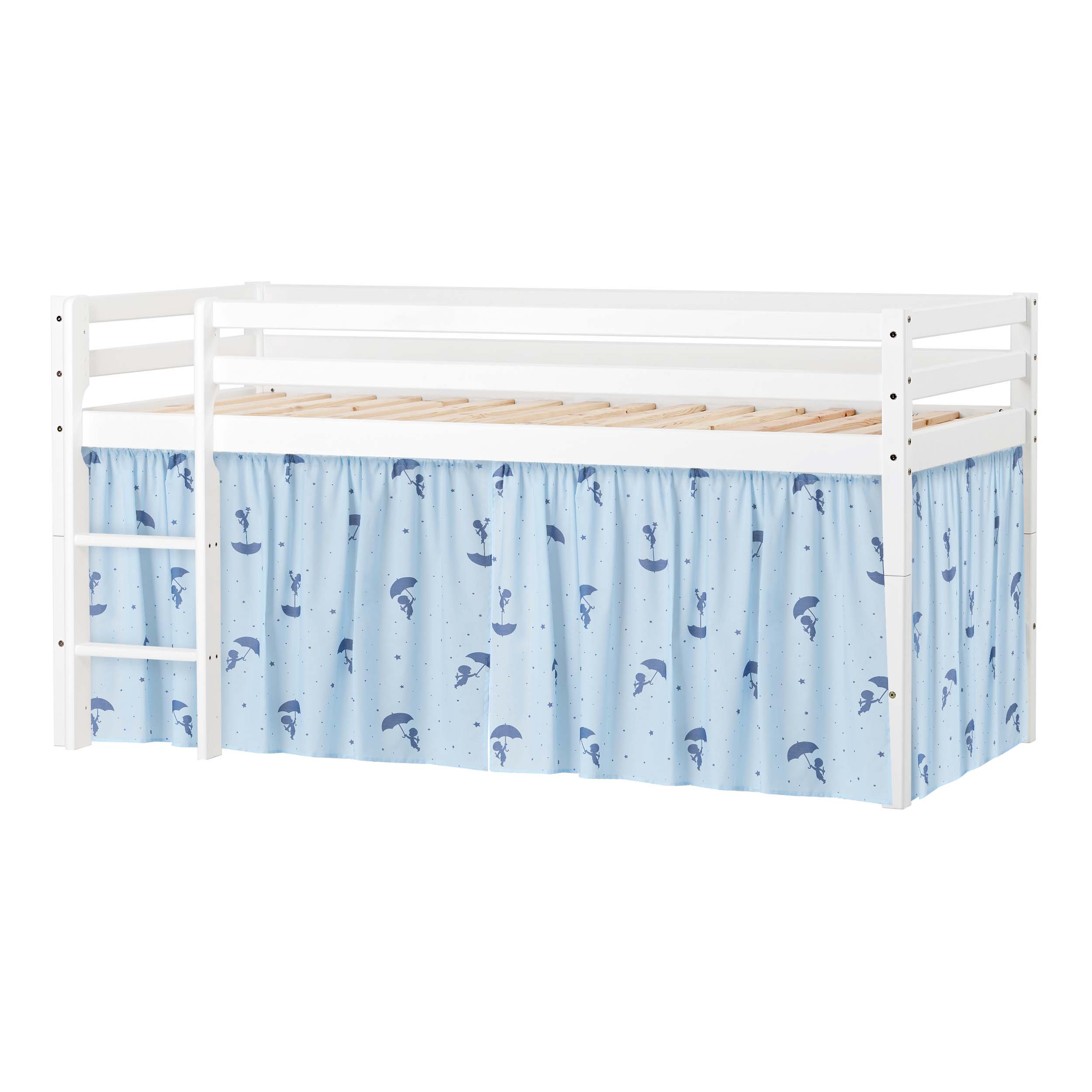 hoppekids-eco-dream-halbhochbett-mit-blauem-ole-lukoie-bettvorhang image 7