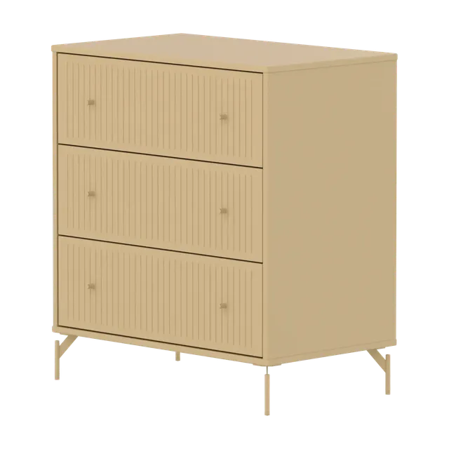 flexa-saga-kommode-3-schubladen-mit-rillen-metallf-e-oat image 1