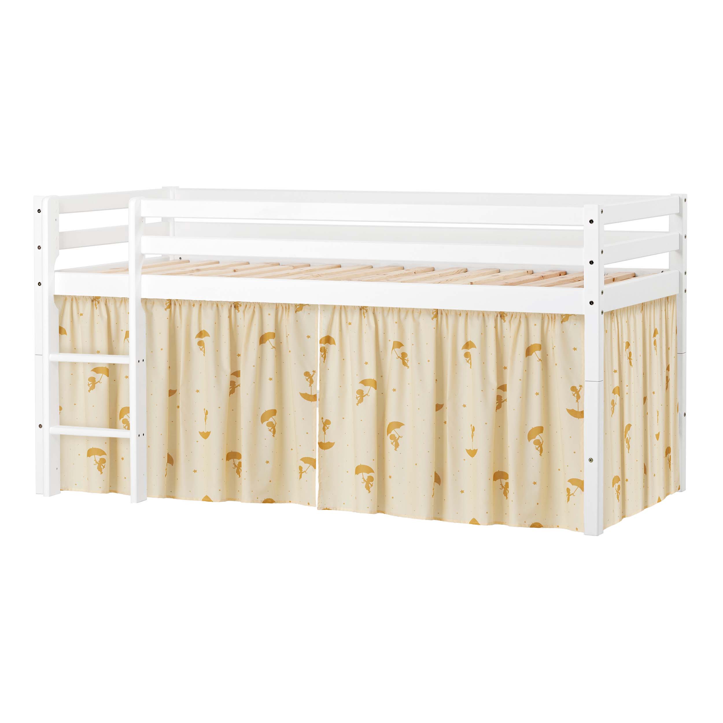 hoppekids-eco-dream-halbhochbett-mit-gelbem-ole-lukoie-bettvorhang image 8