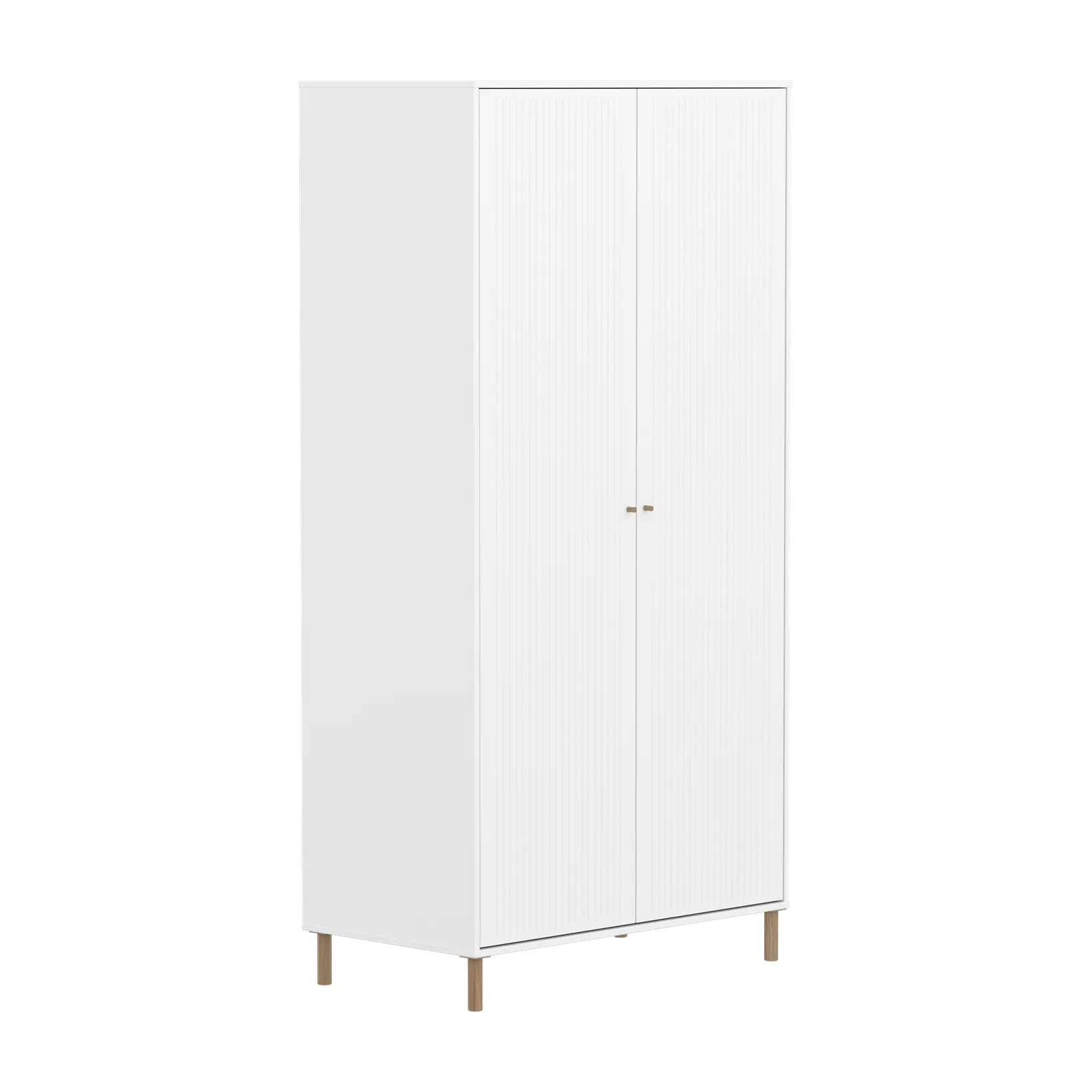 flexa-saga-kleiderschrank-2-t-ren-mit-rillen-f-e-und-griffe-eiche-wei image 3