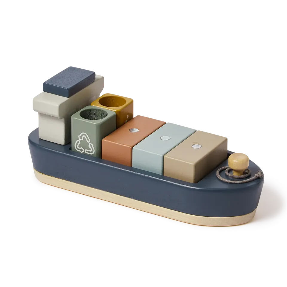 flexa-containerschiff-holz-spielzeug-mit-5-magnet-containern image 1