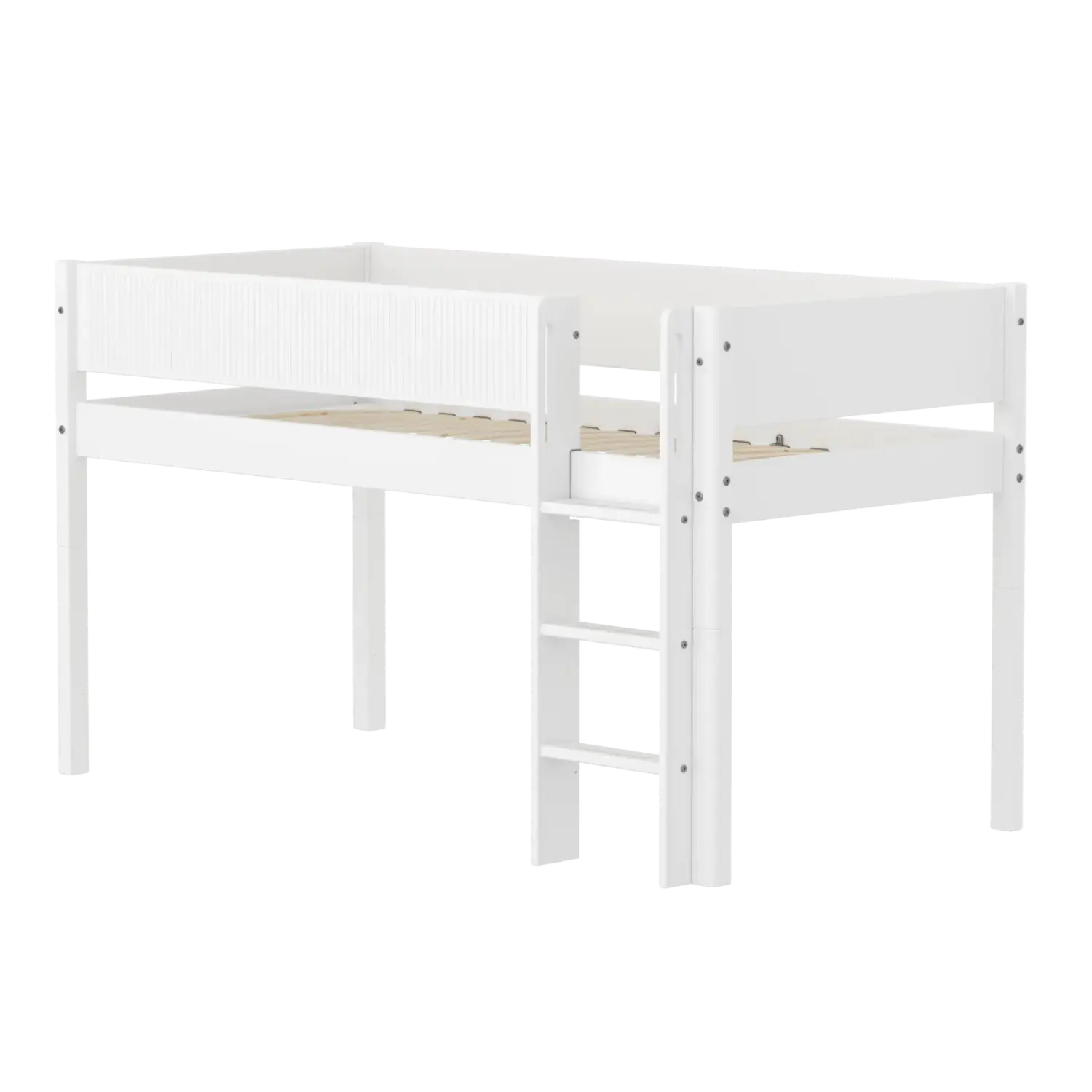 flexa-classic-halbhochbett-120-cm-mit-leiter-und-absturzsicherung-90x200-cm-wei image 1