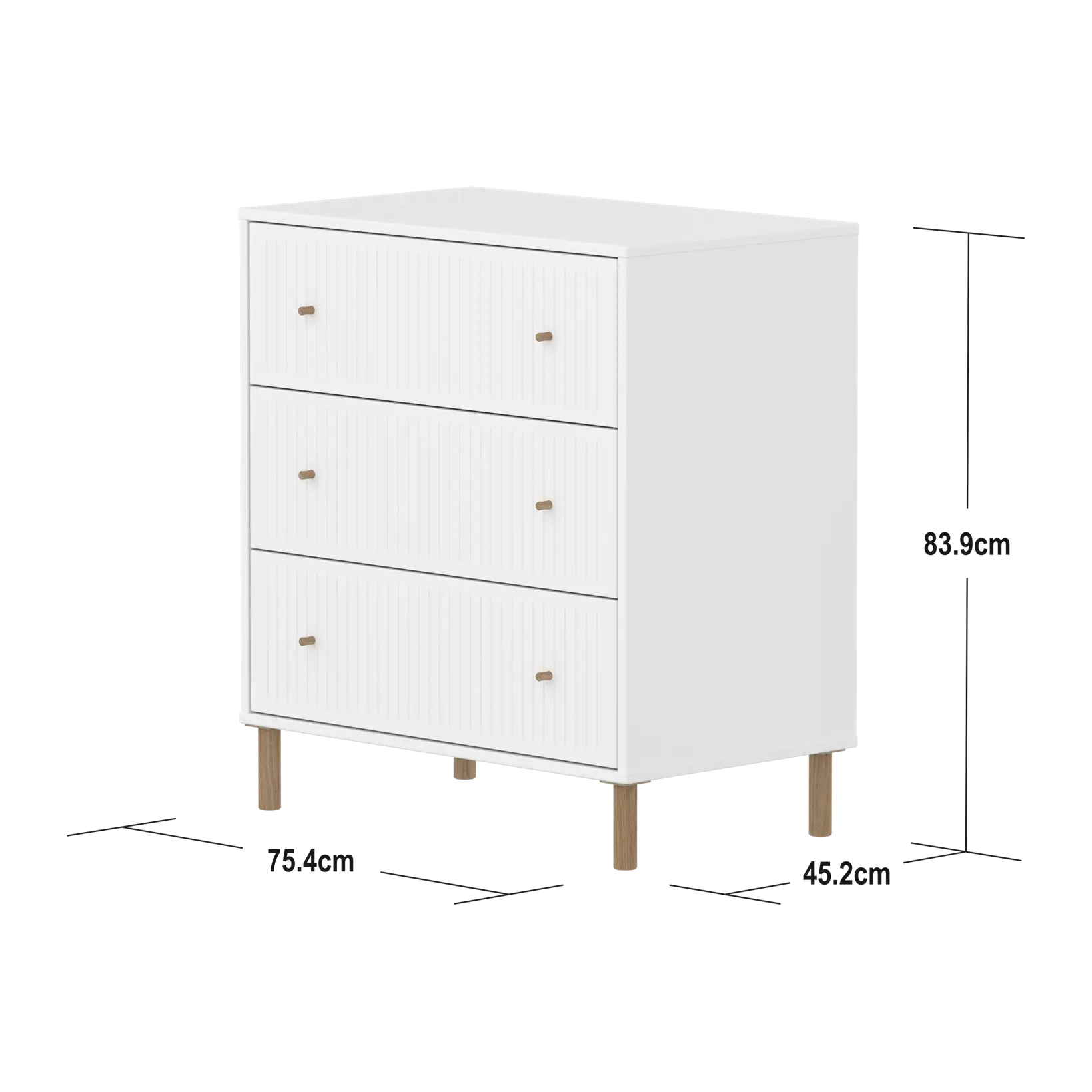 flexa-saga-kommode-3-schubladen-mit-rillen-griffe-und-f-e-eiche-wei image 4