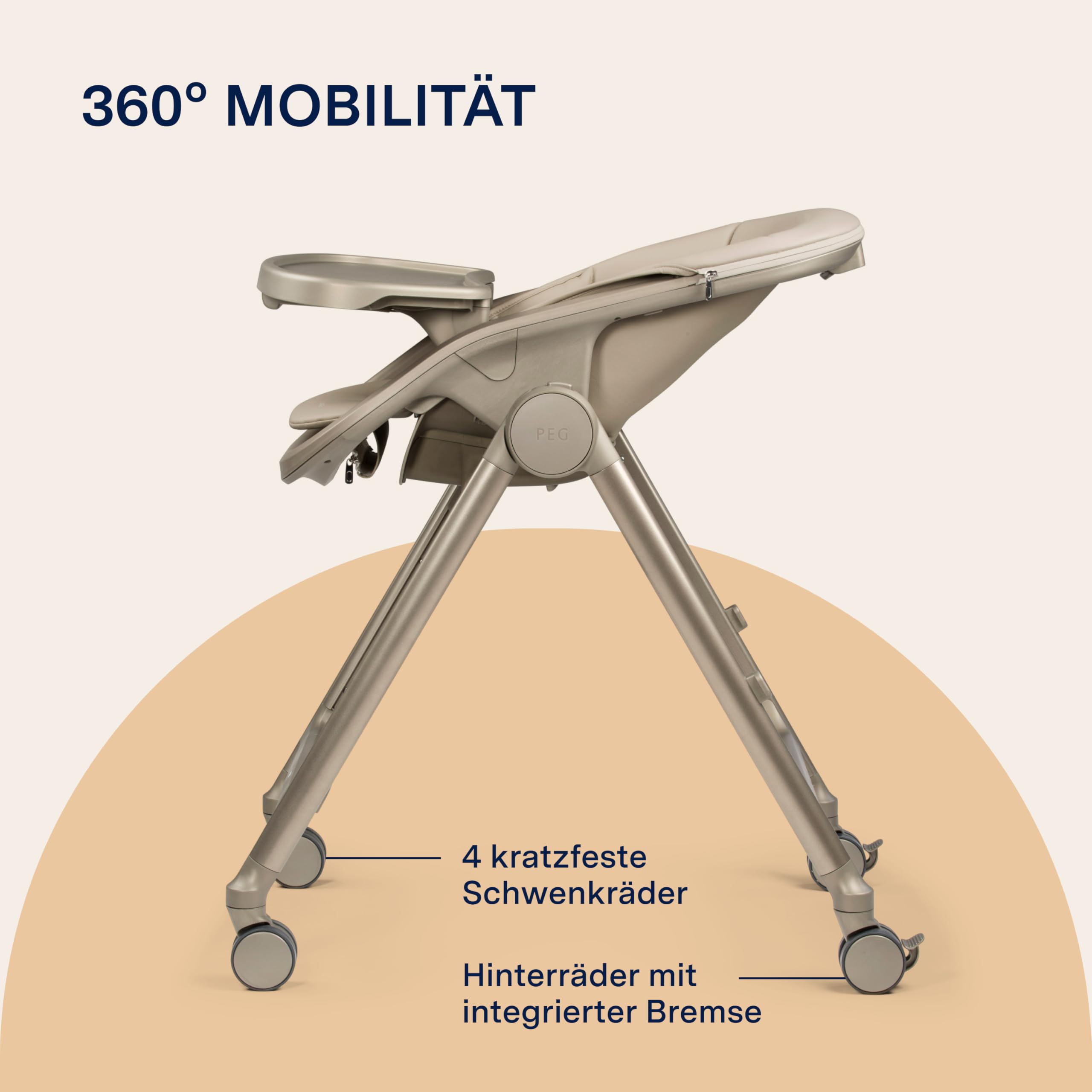 peg-perego-living-hochstuhl-ab-geburt-0-3-jahre-space-sand image 6