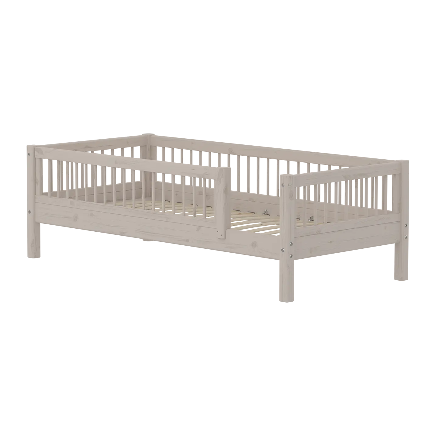 flexa-classic-einzelbett-90x200-cm-mit-absturzsicherung-grau image 1