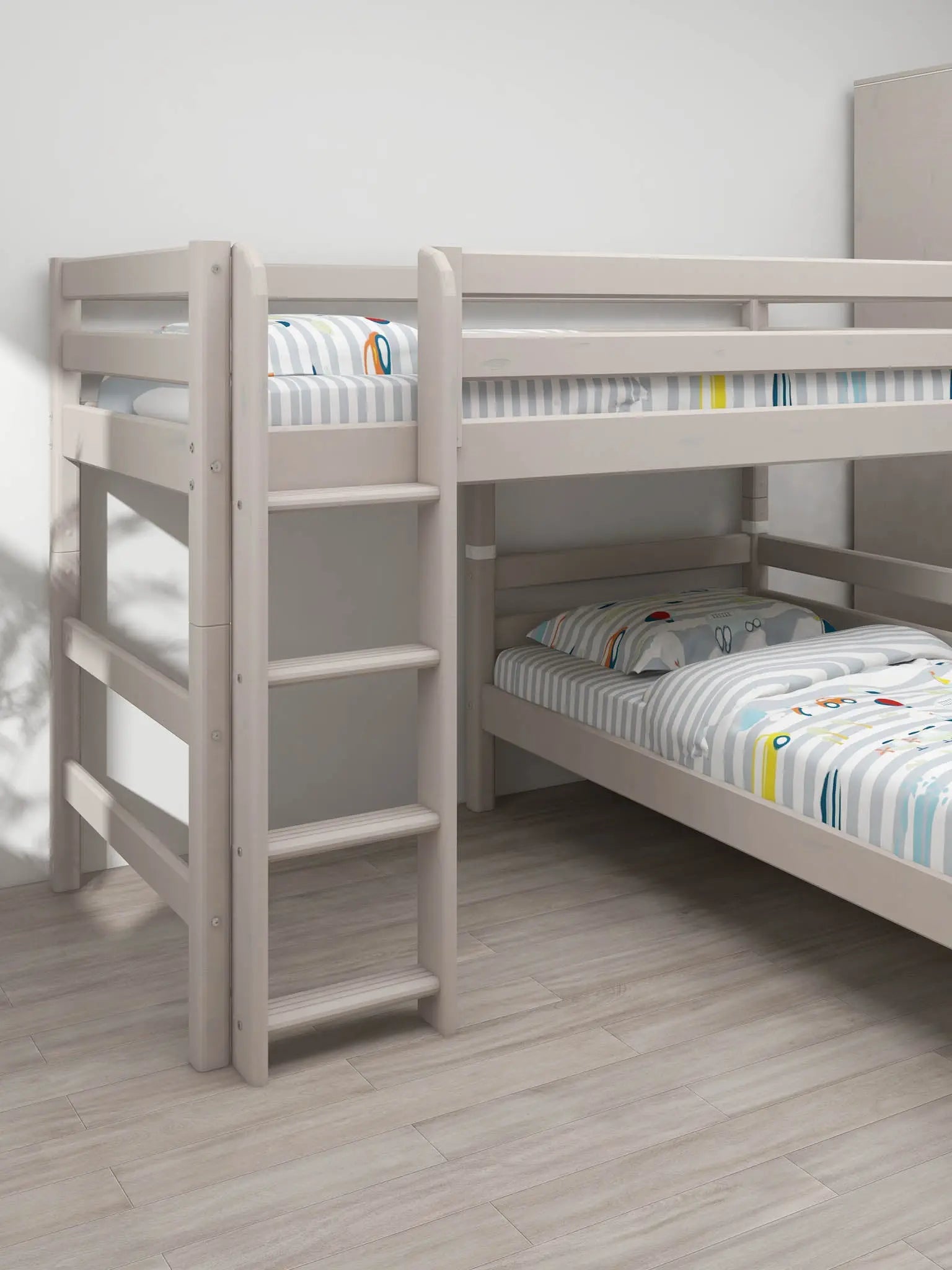 flexa-classic-etagenbett-143-cm-90x200-cm-wei-mit-leiter-und-absturzsicherung image 3