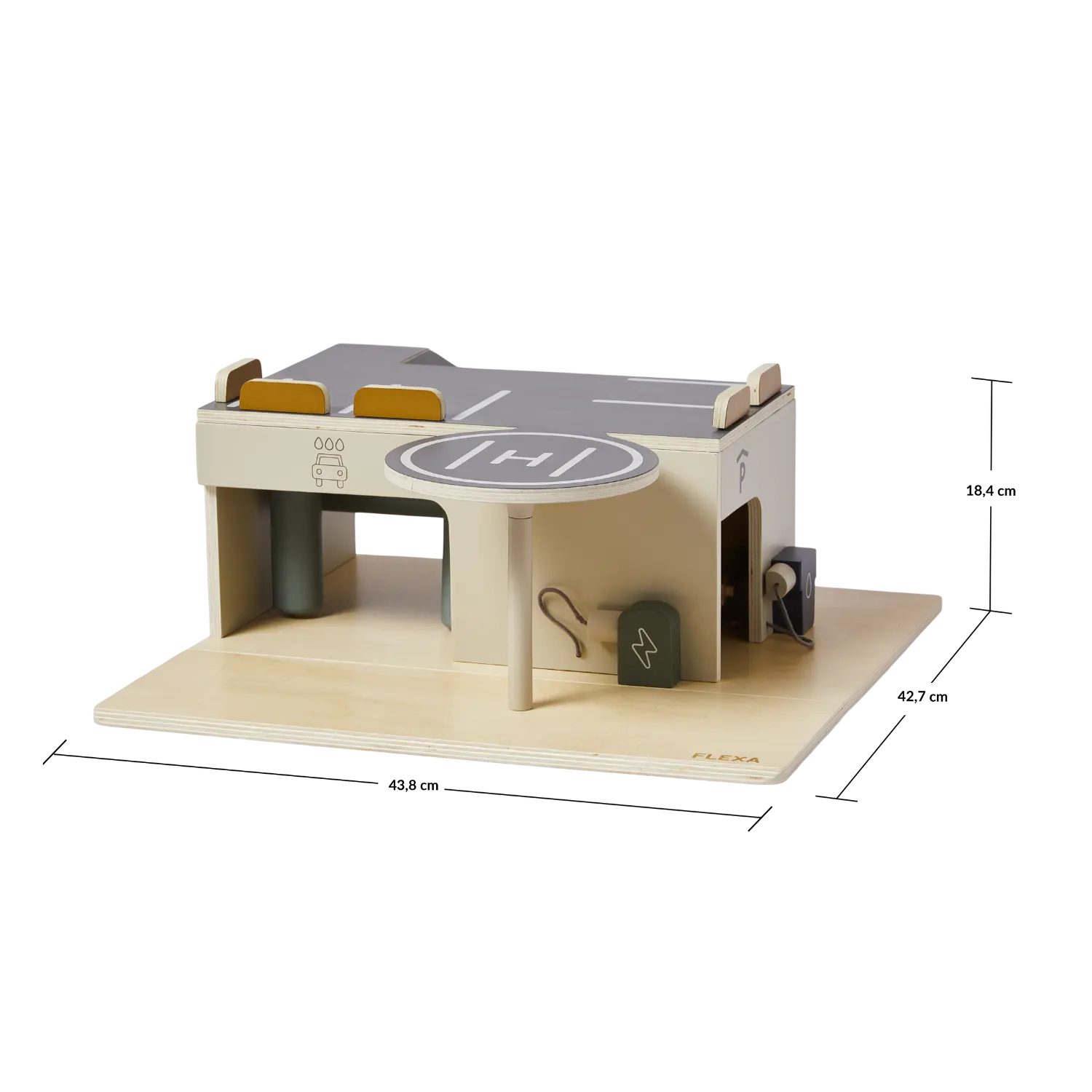 flexa-play-parkhaus-aus-holz-mit-hubschrauberlandeplatz image 6