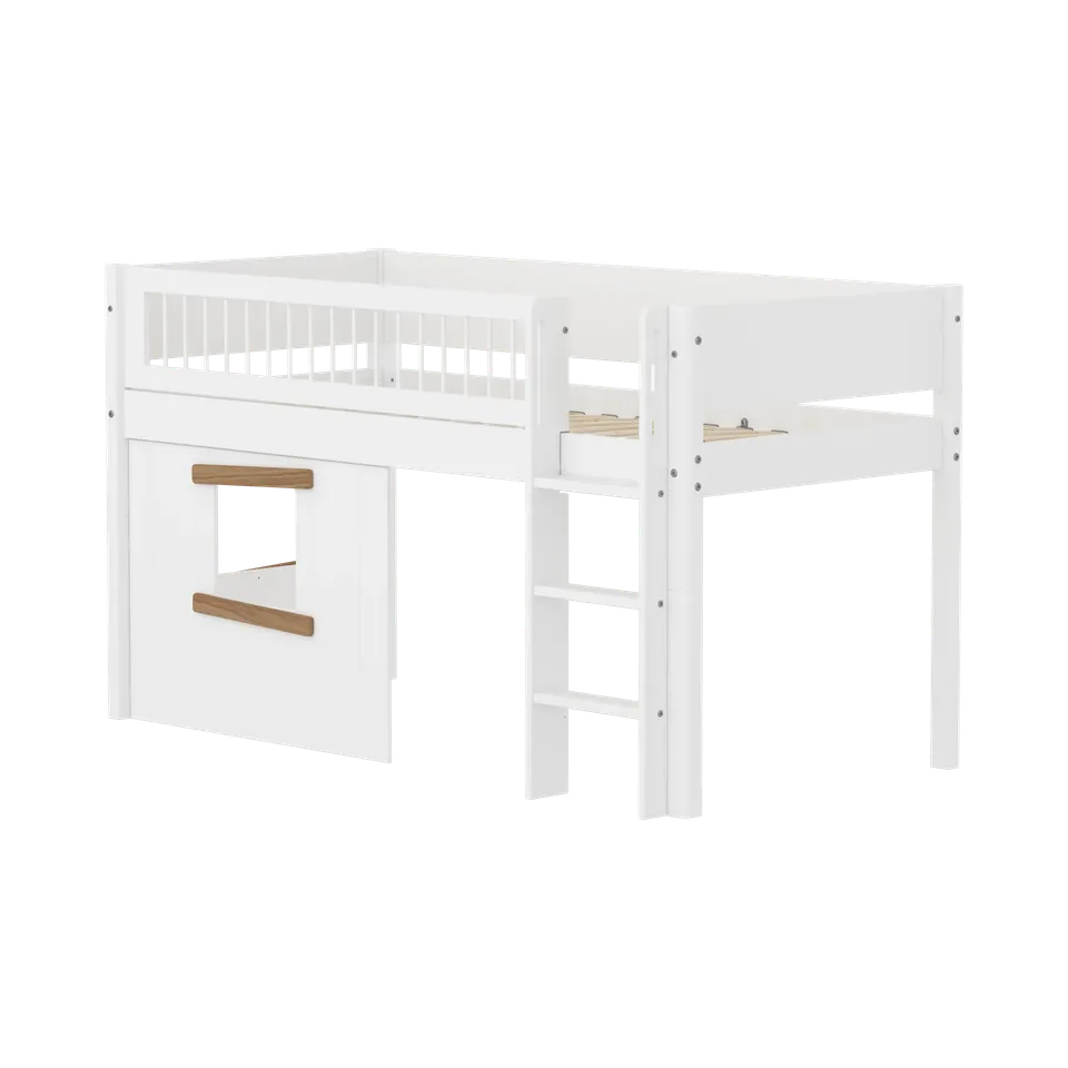 flexa-white-spielbett-120-cm-mit-baumhaus-leiter-und-absturzsicherung-90x200-cm--2 image 1