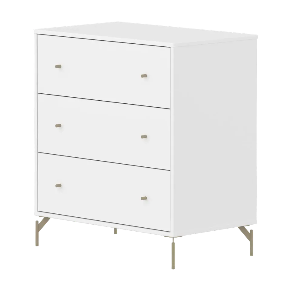 flexa-saga-kommode-3-schubladen-oat-metallf-e-und-griffe-wei image 1