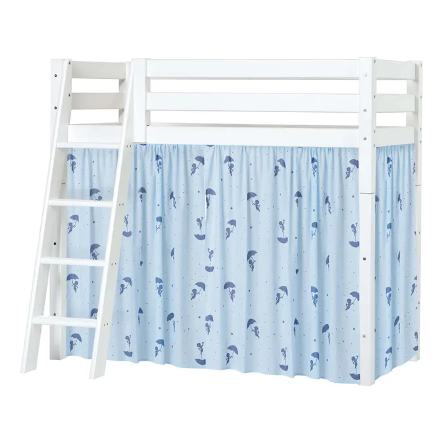 hoppekids-eco-luxury-mittelhohes-bett-90x200-mit-ole-lukoie-vorhang-blau image 1