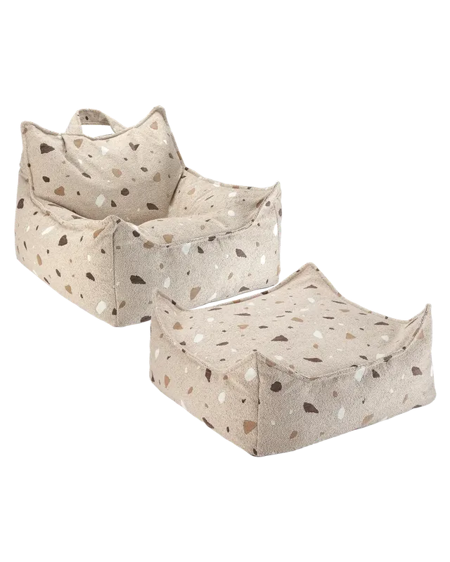 wigiwama-terrazzo-sand-sitzsack-ottoman-set image 1