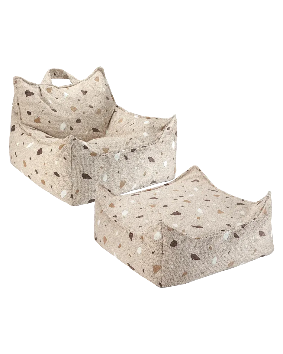wigiwama-terrazzo-sand-sitzsack-ottoman-set image 1