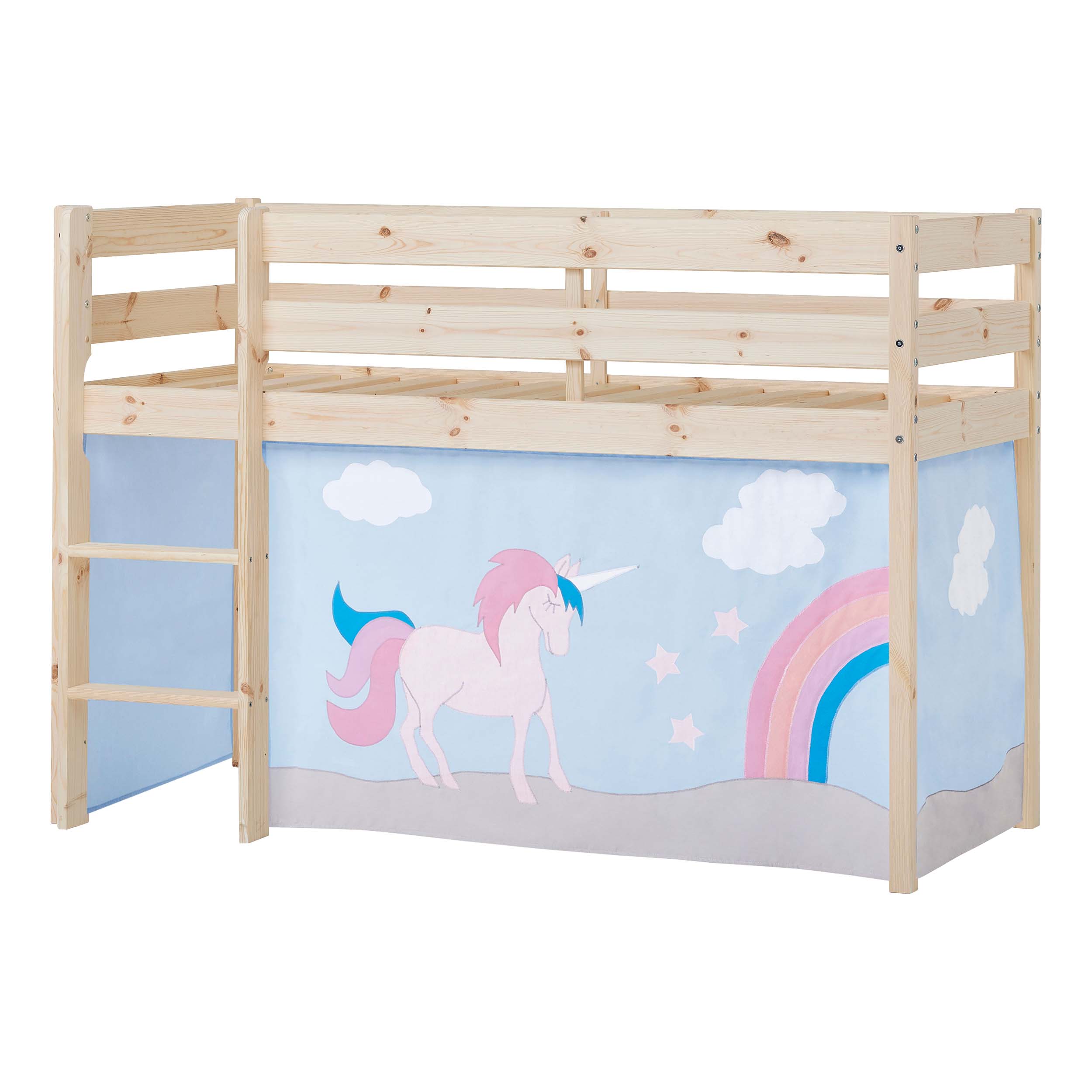 hoppekids-eco-comfort-halbhochbett-90x200-mit-unicorn-bettvorhang image 4