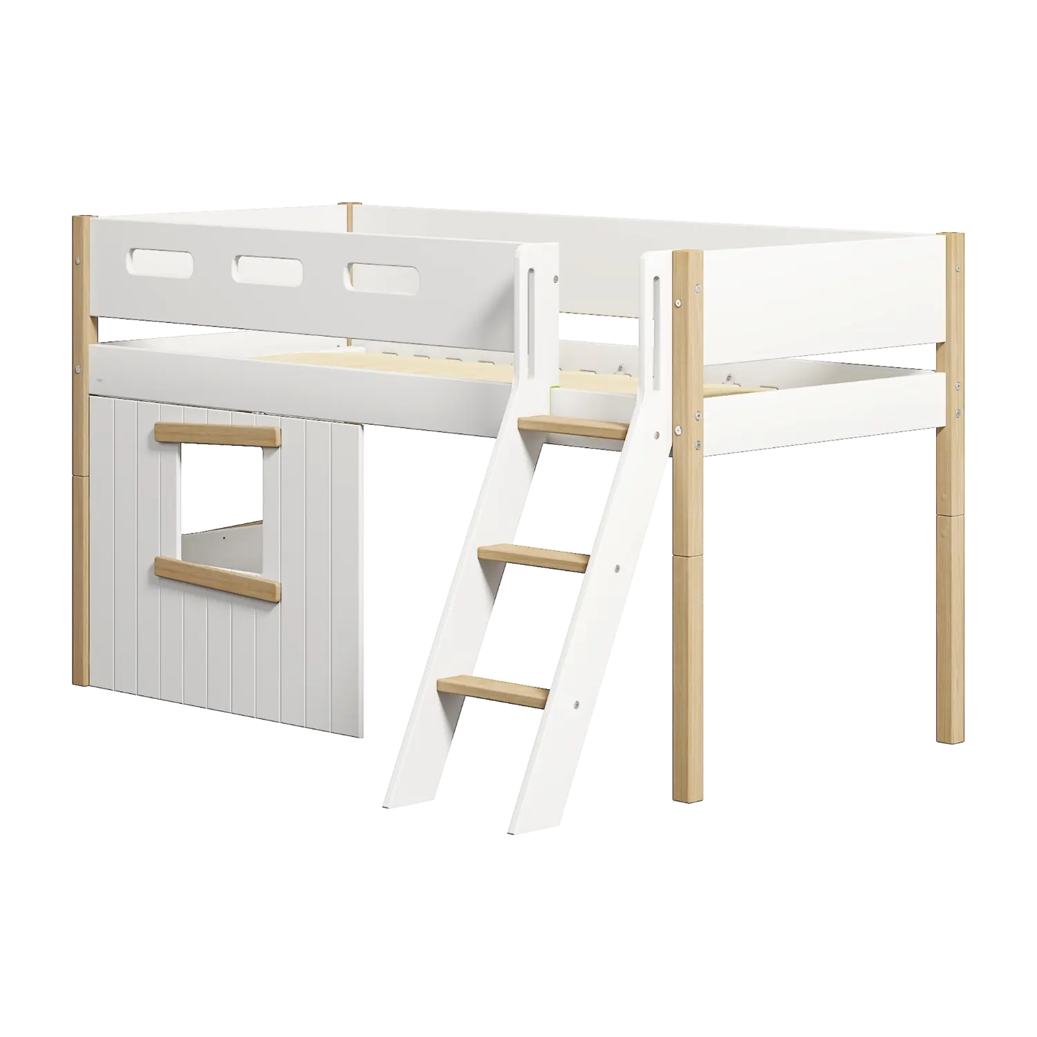 flexa-nor-spielbett-120-cm-baumhaus-mit-schr-gleiter-90x200-cm-wei-eiche image 6