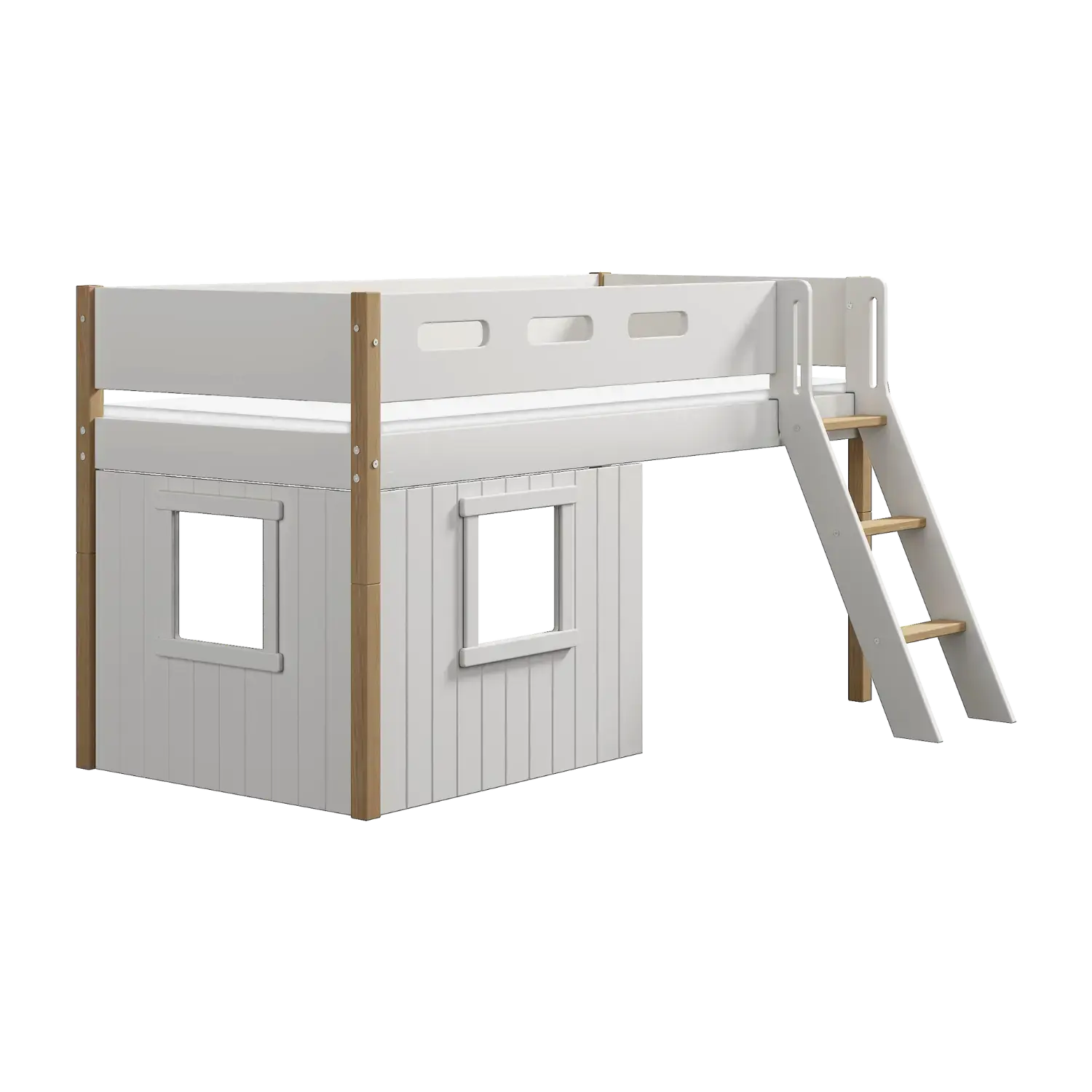 flexa-nor-spielbett-120-cm-mit-baumhaus-schr-gleiter-und-absturzsicherung-90x200 image 4