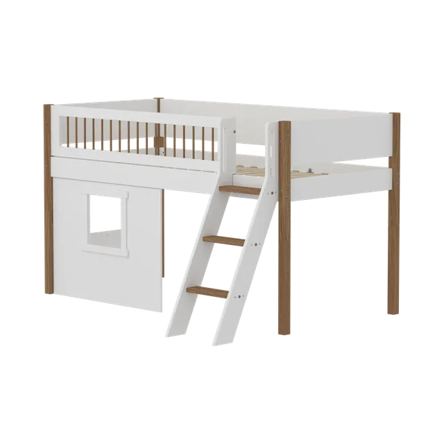 flexa-nor-spielbett-120-cm-mit-baumhaus-leiter-und-absturzsicherung-90x200-cm-we-2 image 1