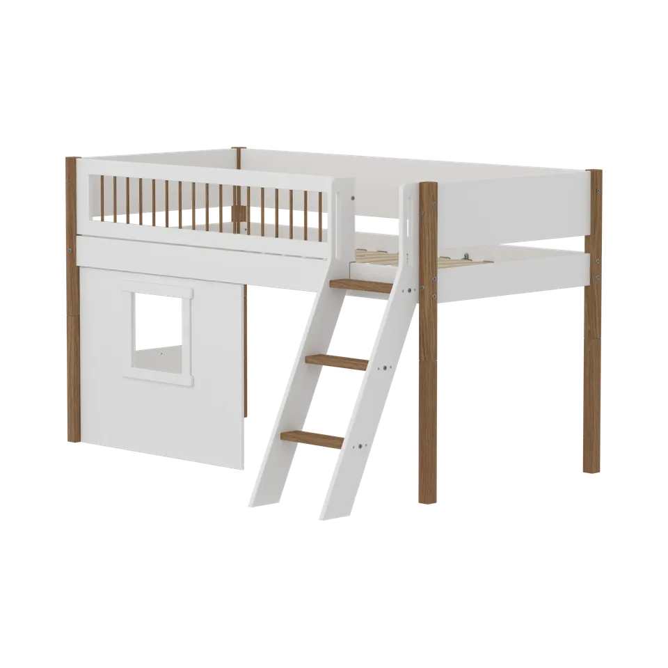 flexa-nor-spielbett-120-cm-mit-baumhaus-leiter-und-absturzsicherung-90x200-cm-we-2 image 1