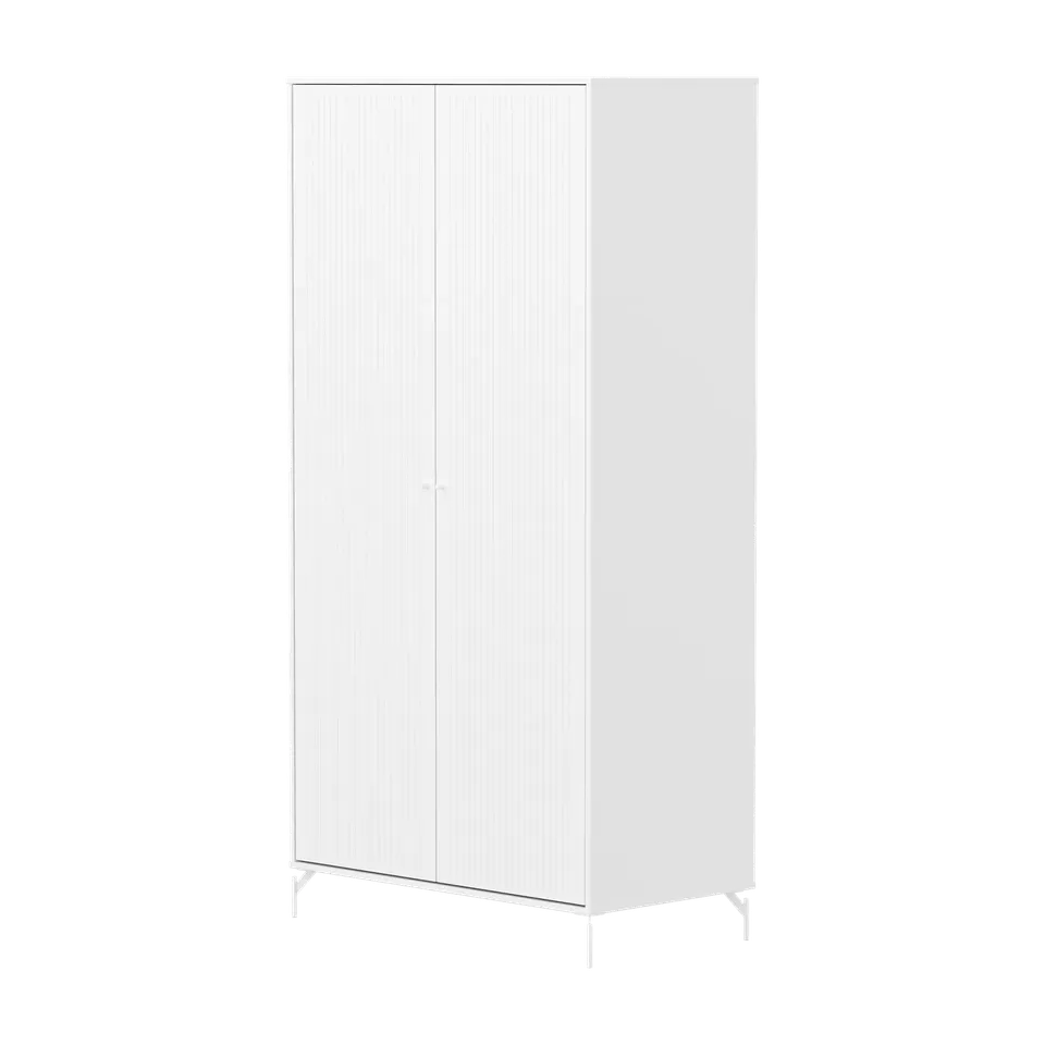 flexa-saga-kleiderschrank-2-t-ren-mit-rillen-metallf-e-wei image 1