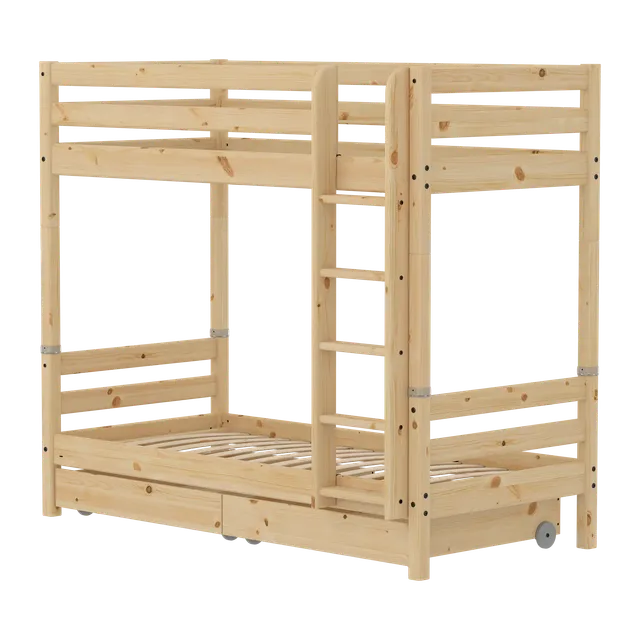 flexa-classic-raw-hohes-etagenbett-90x200-cm-mit-aufbewahrung-kiefernholz image 1
