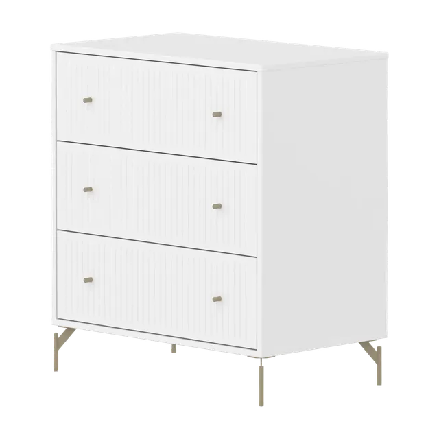 flexa-saga-kommode-3-schubladen-mit-rillen-oat-metallf-e-und-griffe-wei image 1