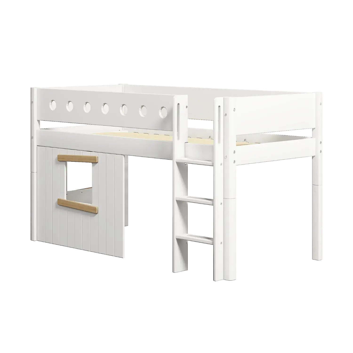 flexa-white-spielbett-120-cm-90x200-cm-wei-mit-baumhaus-front image 4