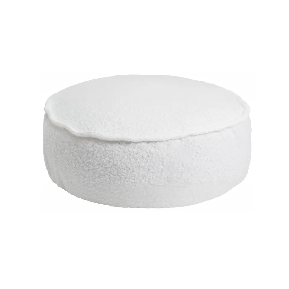meowbaby-sitzpouf-f-r-kinder-rund-boucl-creme-weiss image 1