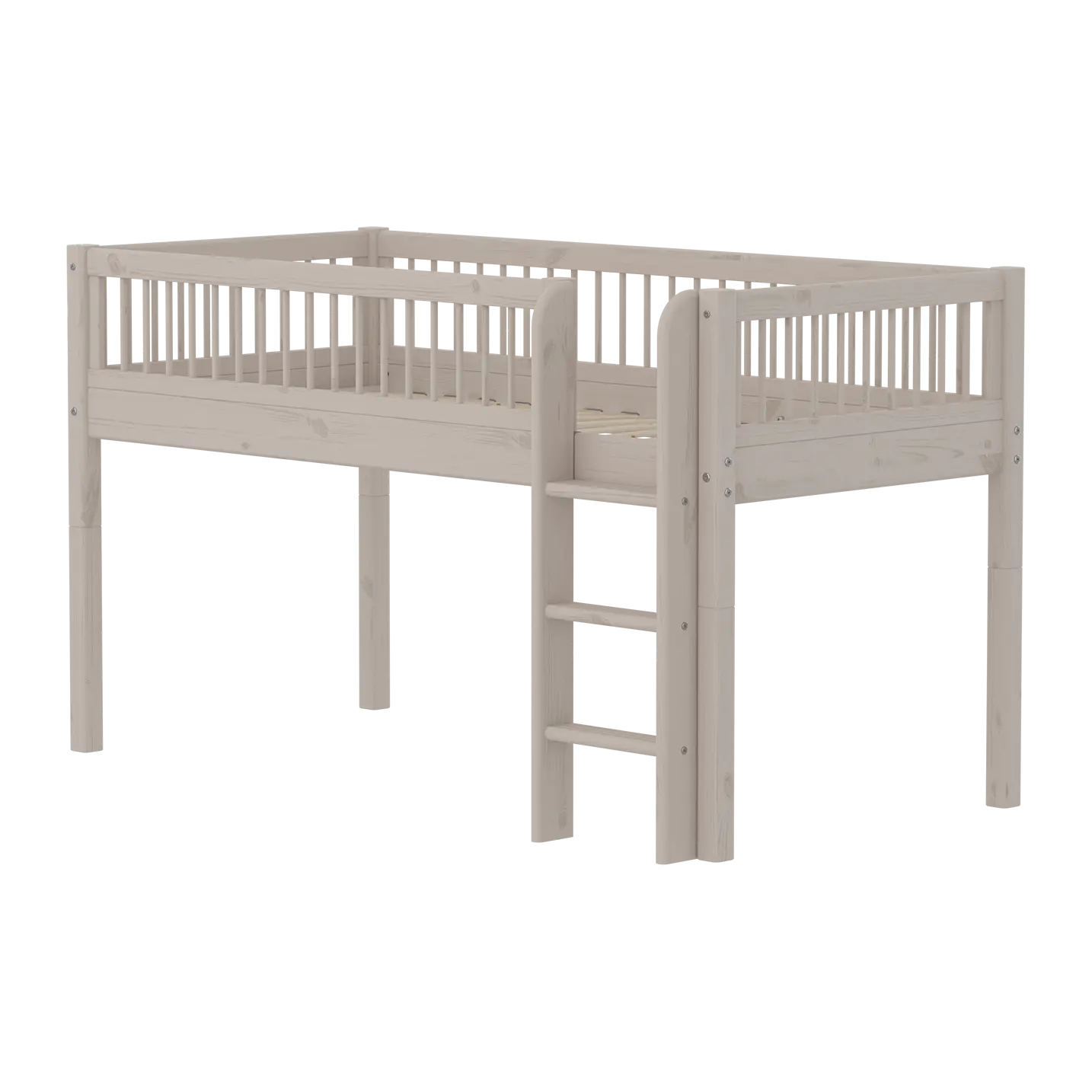 flexa-classic-hochbett-120-cm-90x200-cm-grau-mit-leiter-und-absturzsicherung image 1