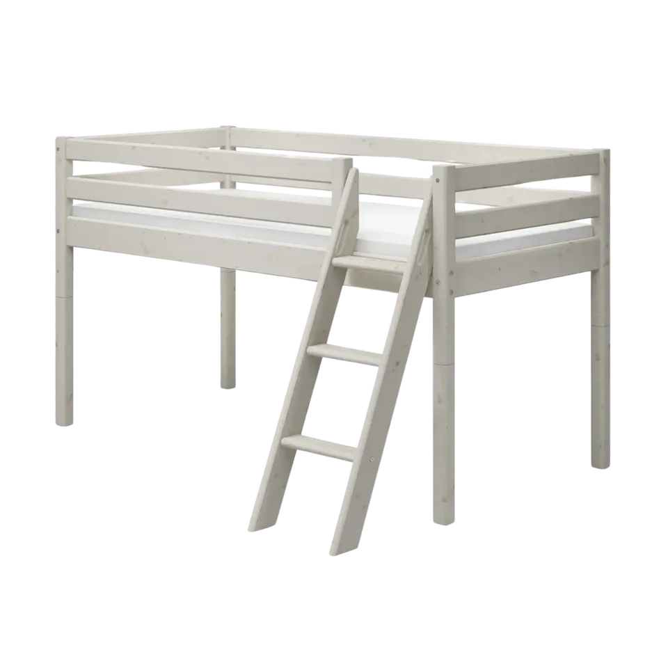 flexa-classic-hochbett-120-cm-90x200-cm-wei-mit-leiter-und-absturzsicherung image 1