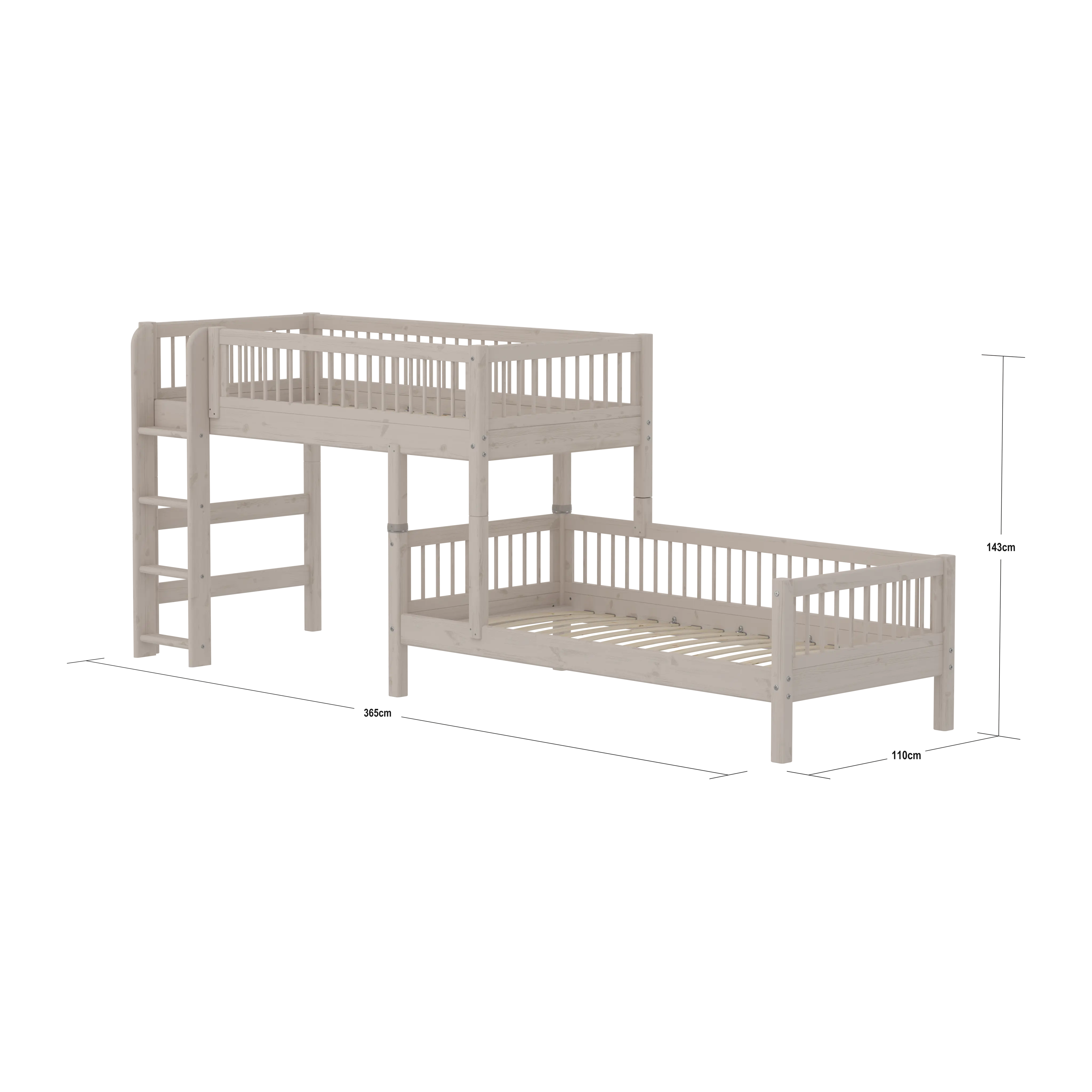 flexa-classic-etagenbett-143-cm-90x200-cm-grau-mit-leiter-und-absturzsicherung image 8