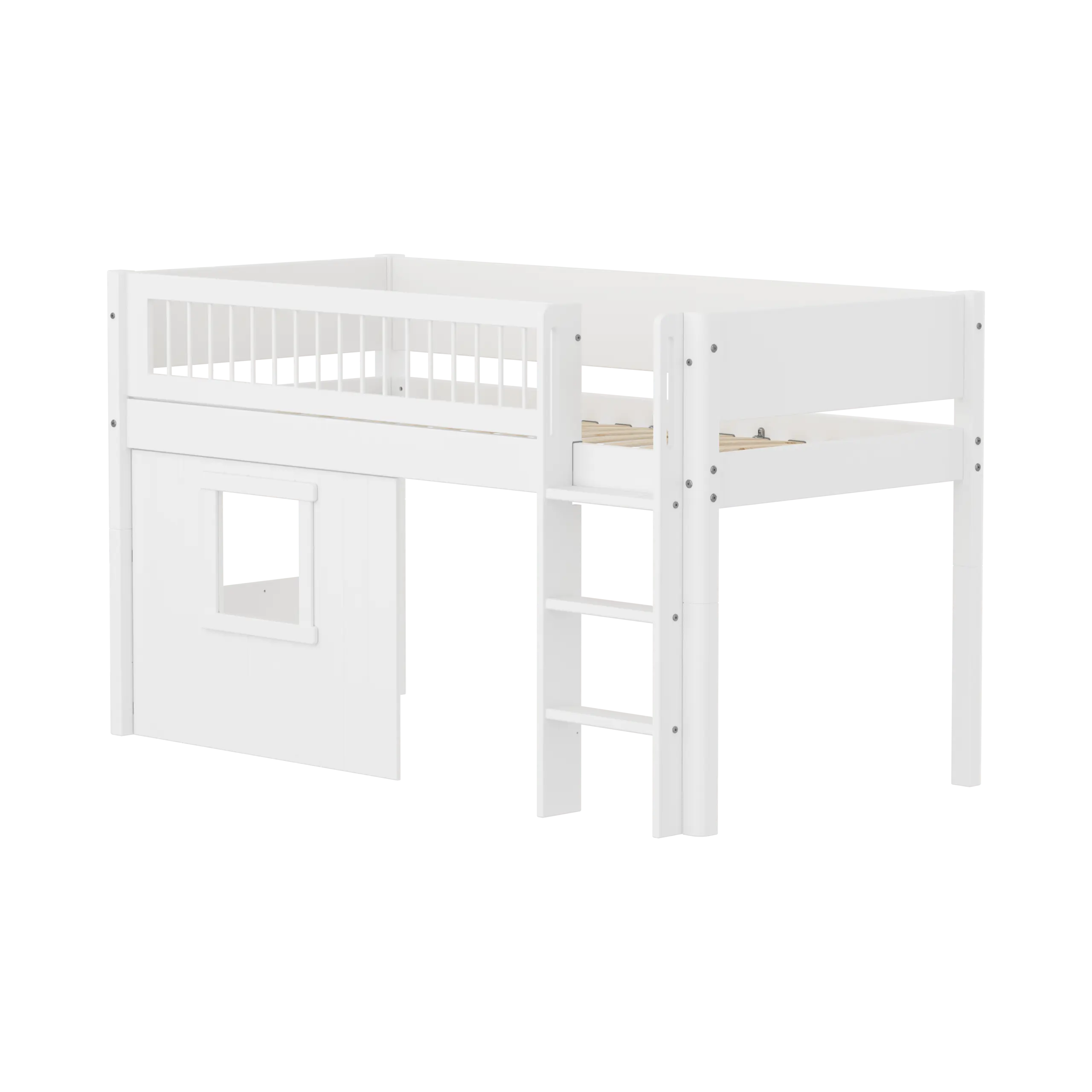 flexa-white-spielbett-120-cm-mit-baumhaus-90x200-cm-wei image 1