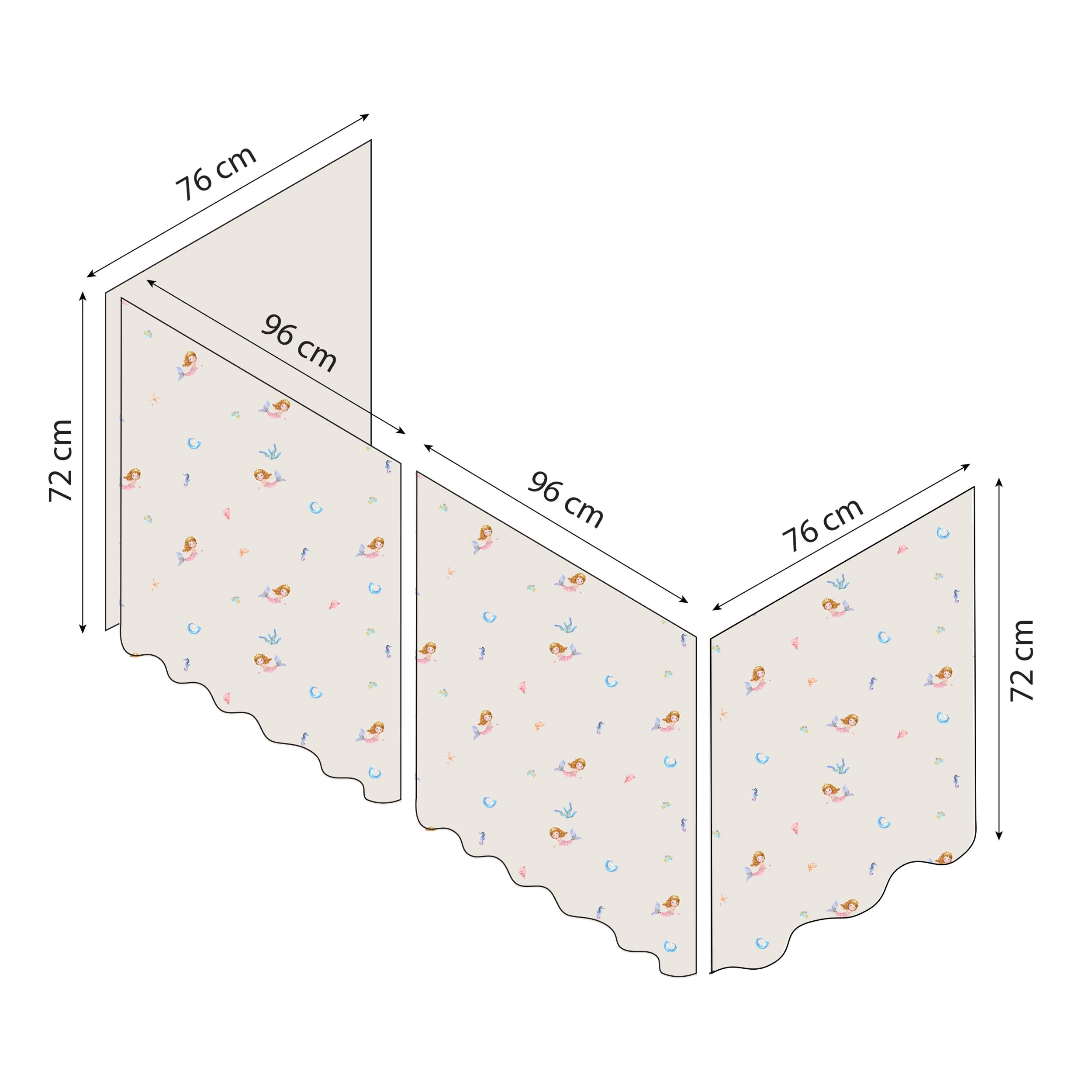 hoppekids-eco-comfort-halbhochbett-90x200-mit-mermaid-bettvorhang image 8