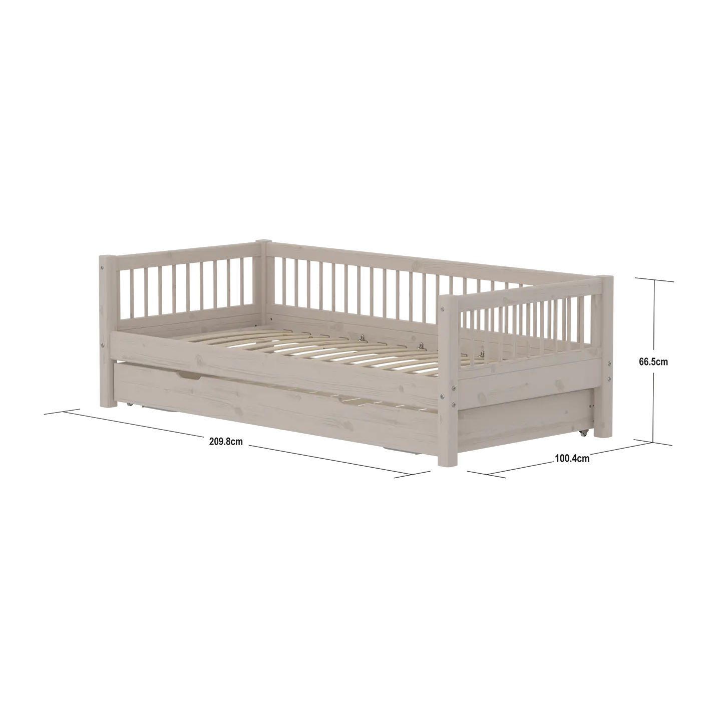 flexa-classic-daybed-einzelbett-90x200-cm-mit-ausziehbett-90x190-cm-und-crossbar image 4