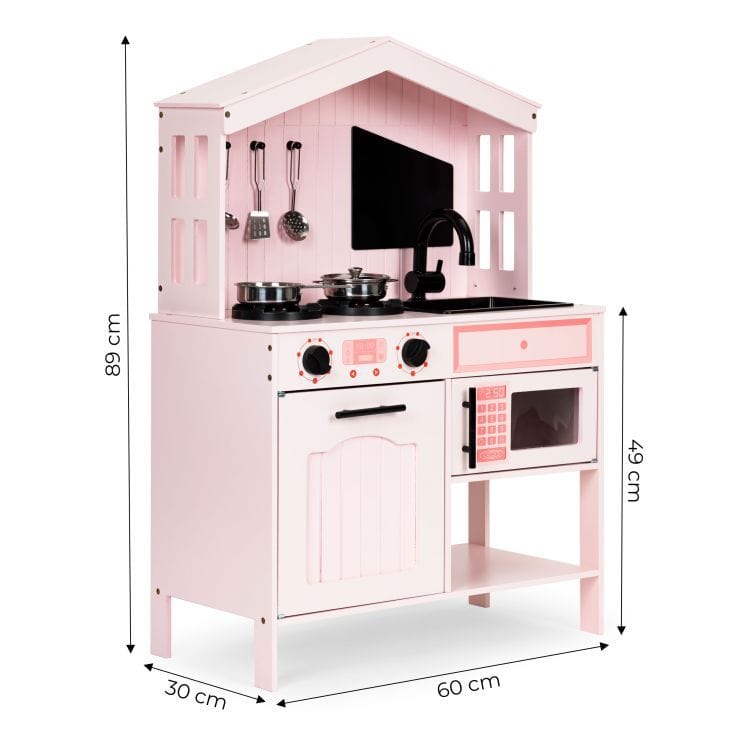 meowbaby-montessori-holzspielk-che-mit-zubeh-r-rosa image 6