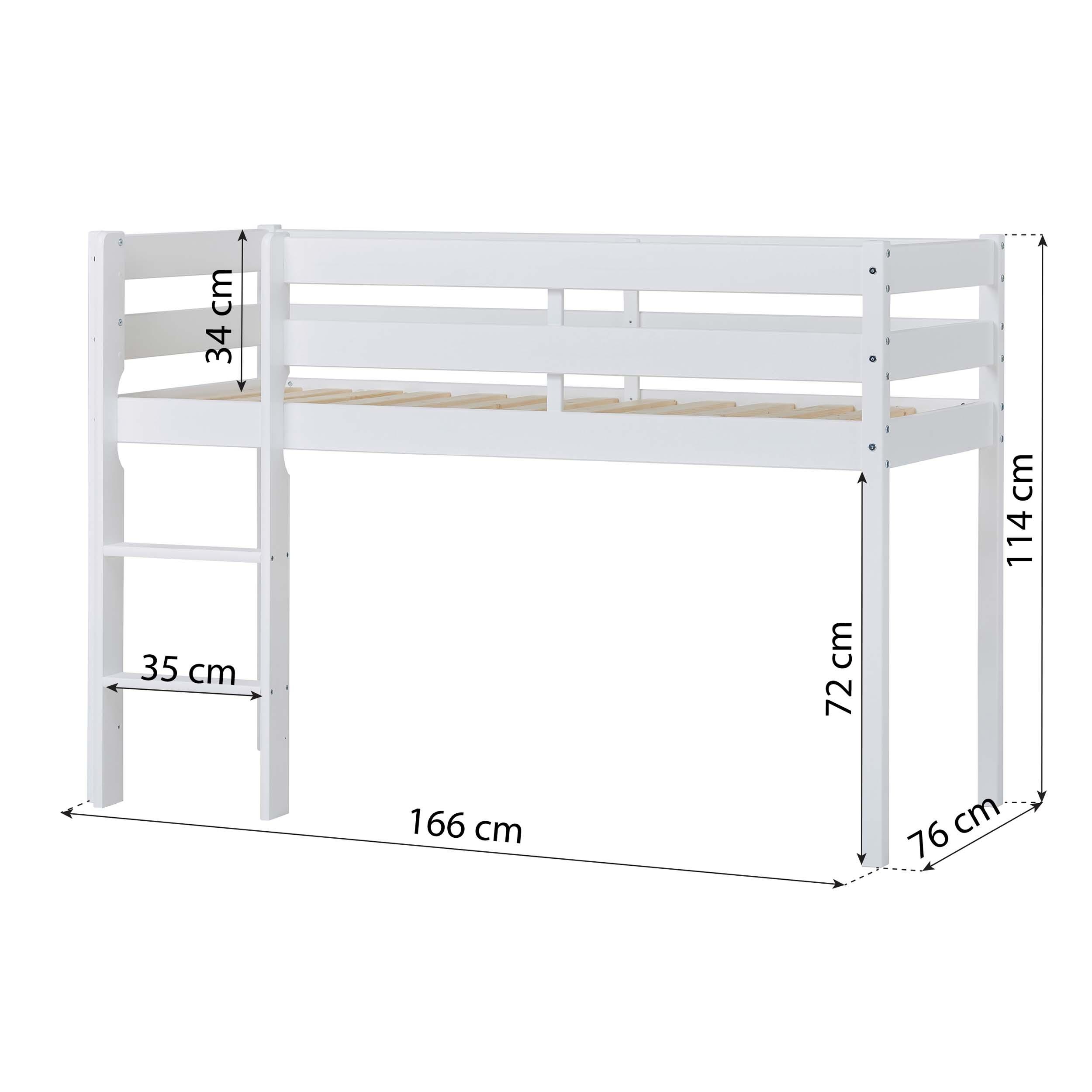 hoppekids-eco-comfort-halbhohes-bett-mit-ole-lukoie-vorhang-gelb image 6