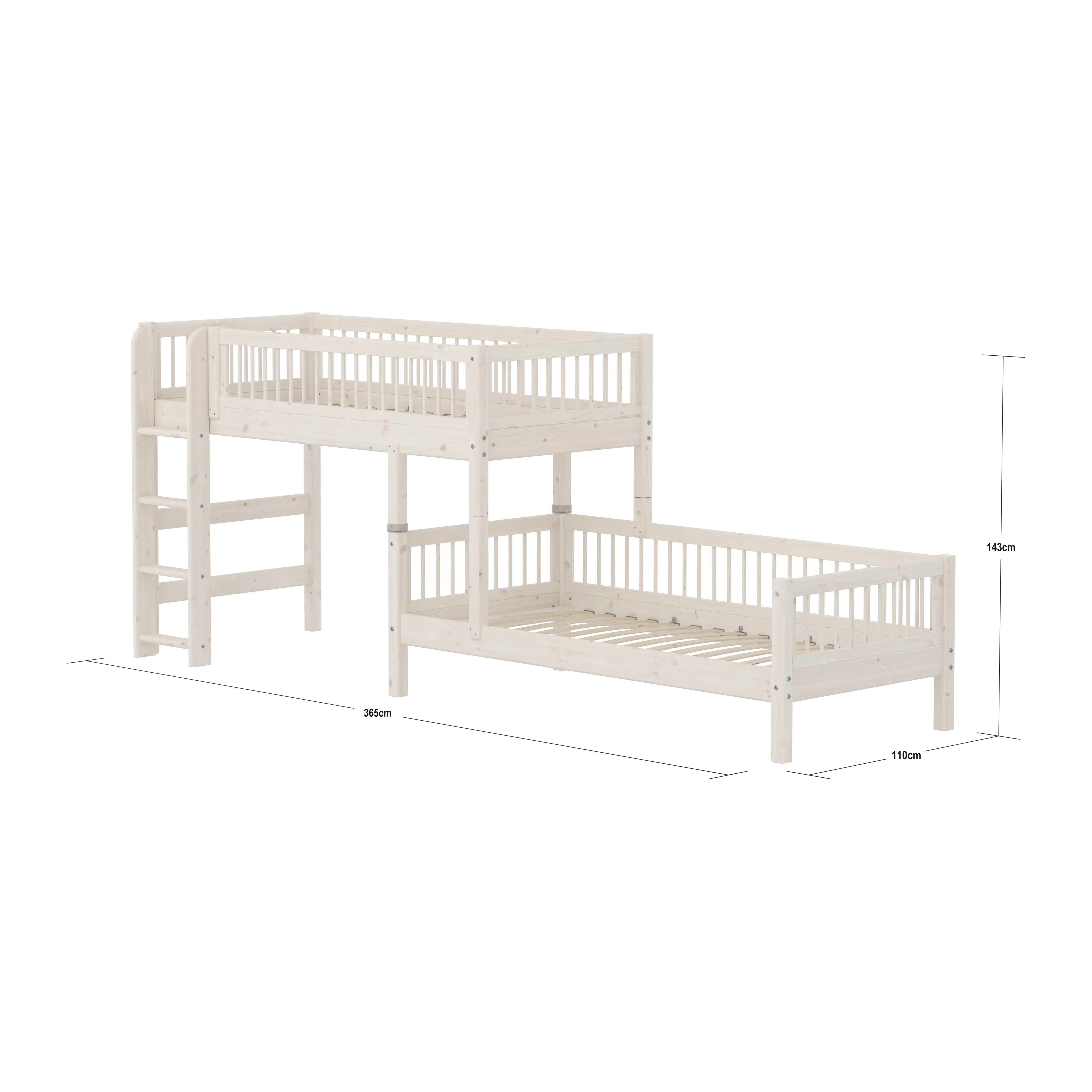 flexa-classic-etagenbett-143-cm-90x200-cm-mit-leiter-und-absturzsicherung-wei image 8