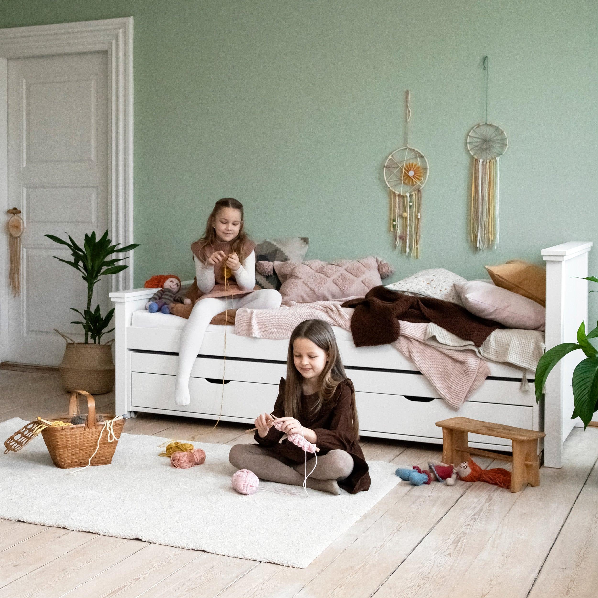hoppekids-maja-deluxe-bettpaket-90x200-mit-ausziehbett-und-matratze image 3