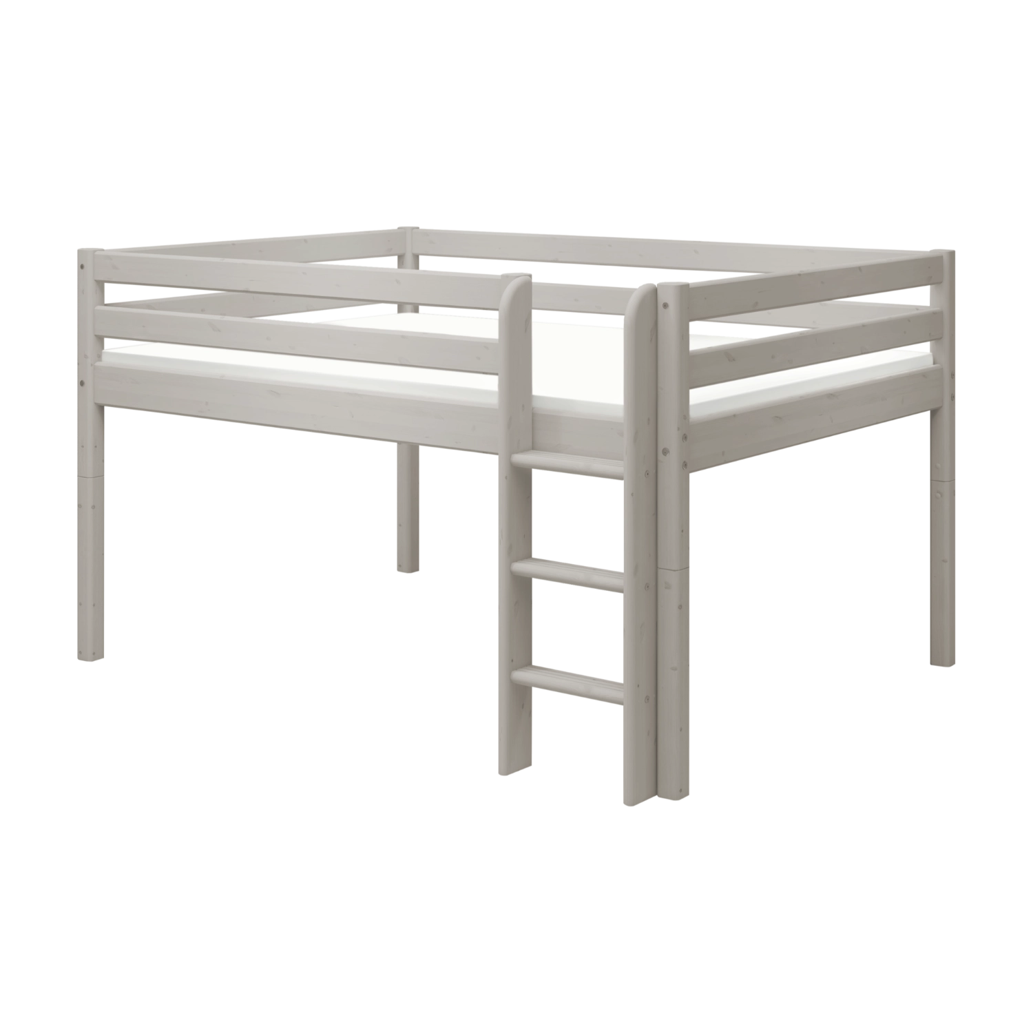 flexa-classic-hochbett-120-cm-140x200-cm-grau-mit-leiter-und-absturzsicherung image 1