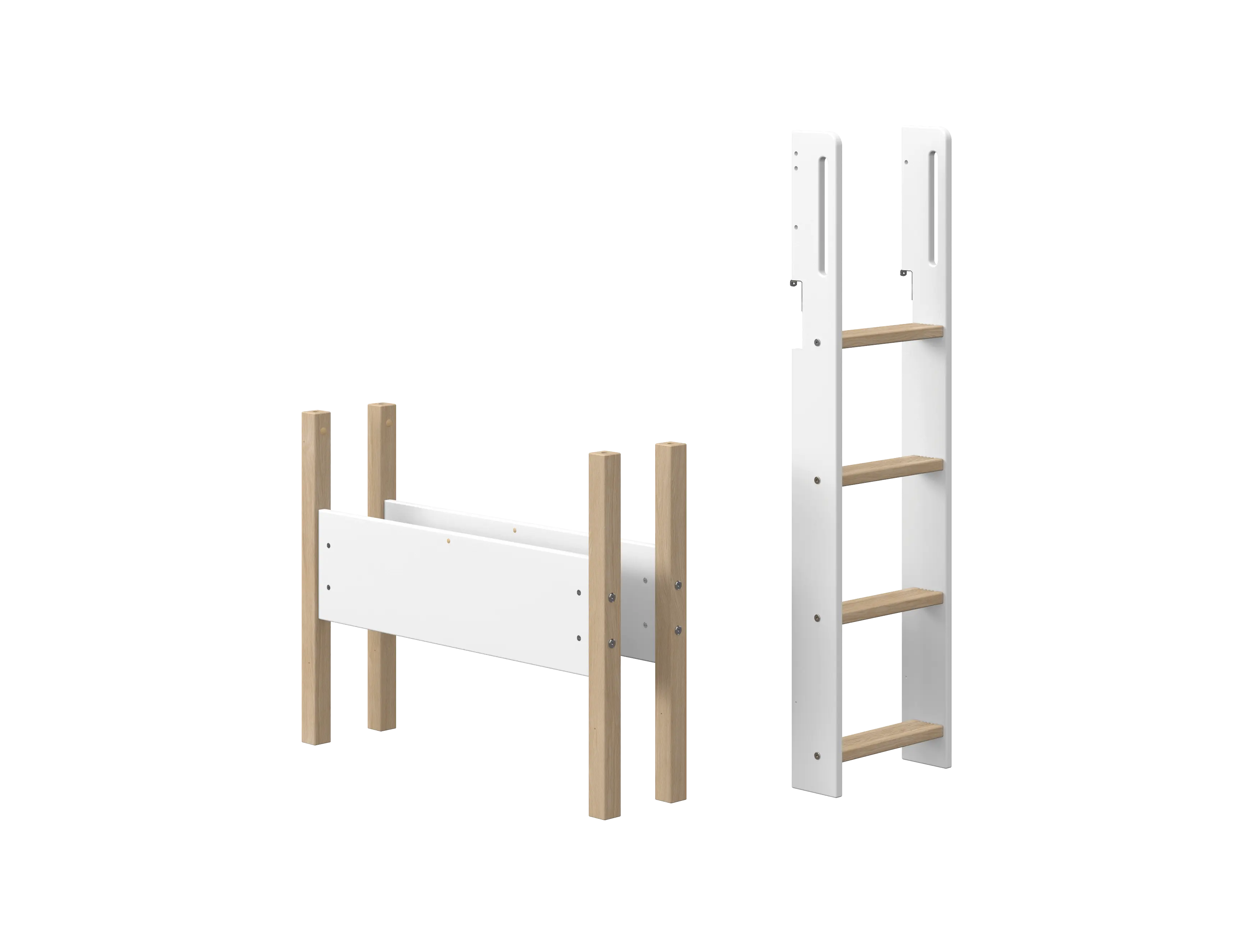 flexa-nor-gerade-leiter-und-pfosten-f-r-hochbett-143-cm-90-cm-wei-eiche image 1